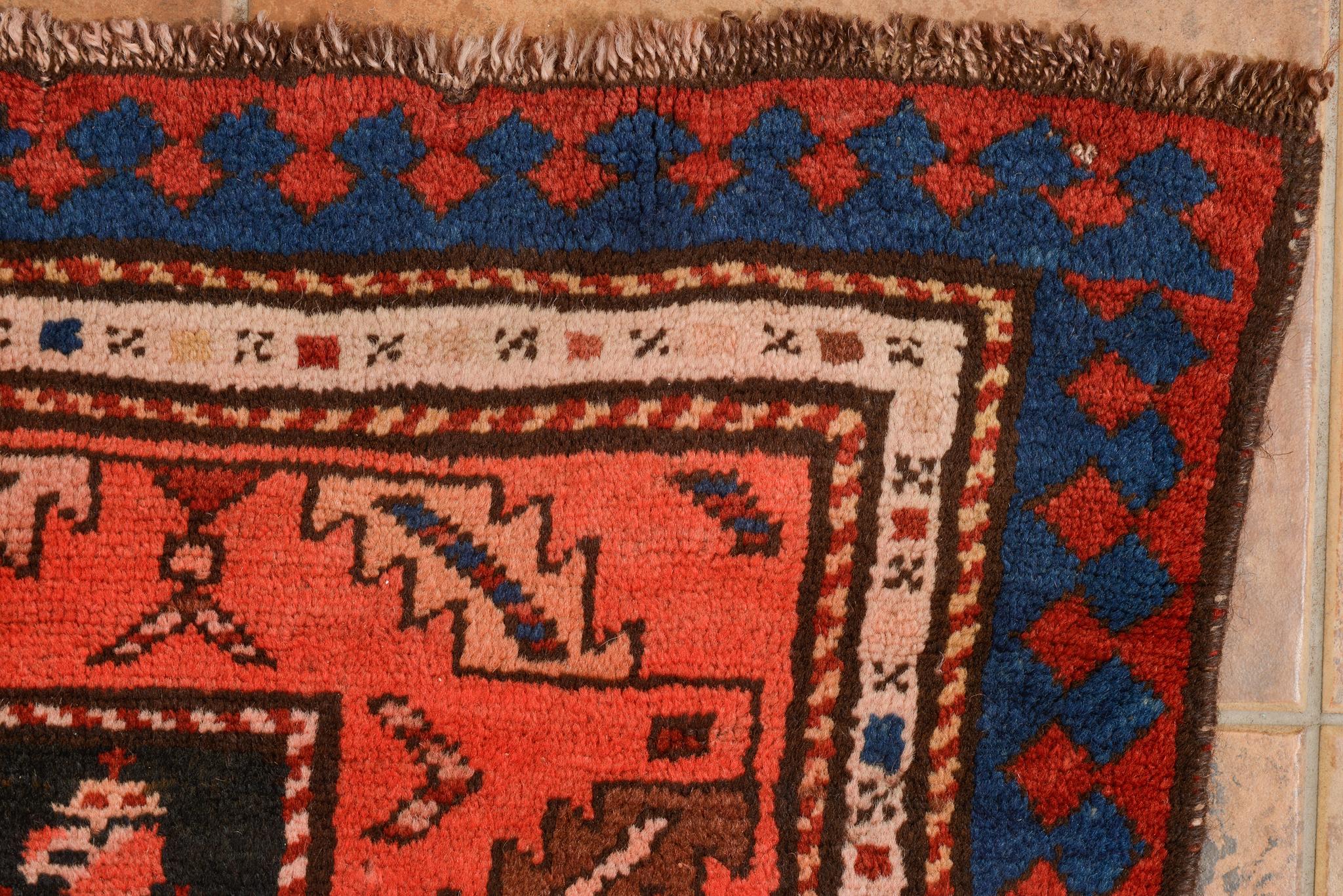 Wool Antique Karabagh Caucasian Runner For Sale