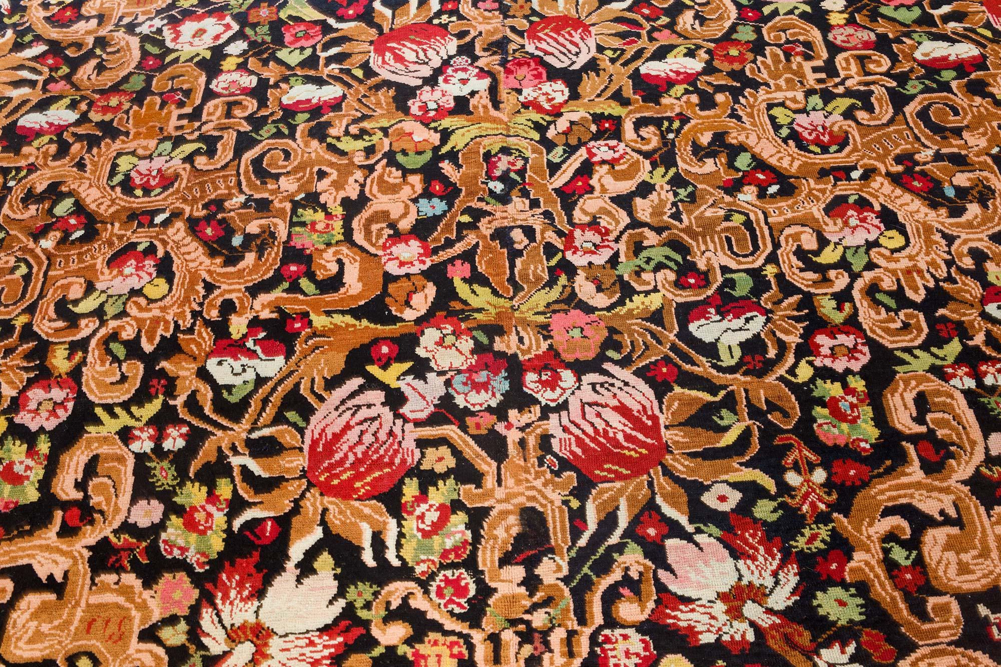 Doris Leslie Blauer antiker Karabagh-Teppich in Blau im Zustand „Gut“ im Angebot in New York, NY