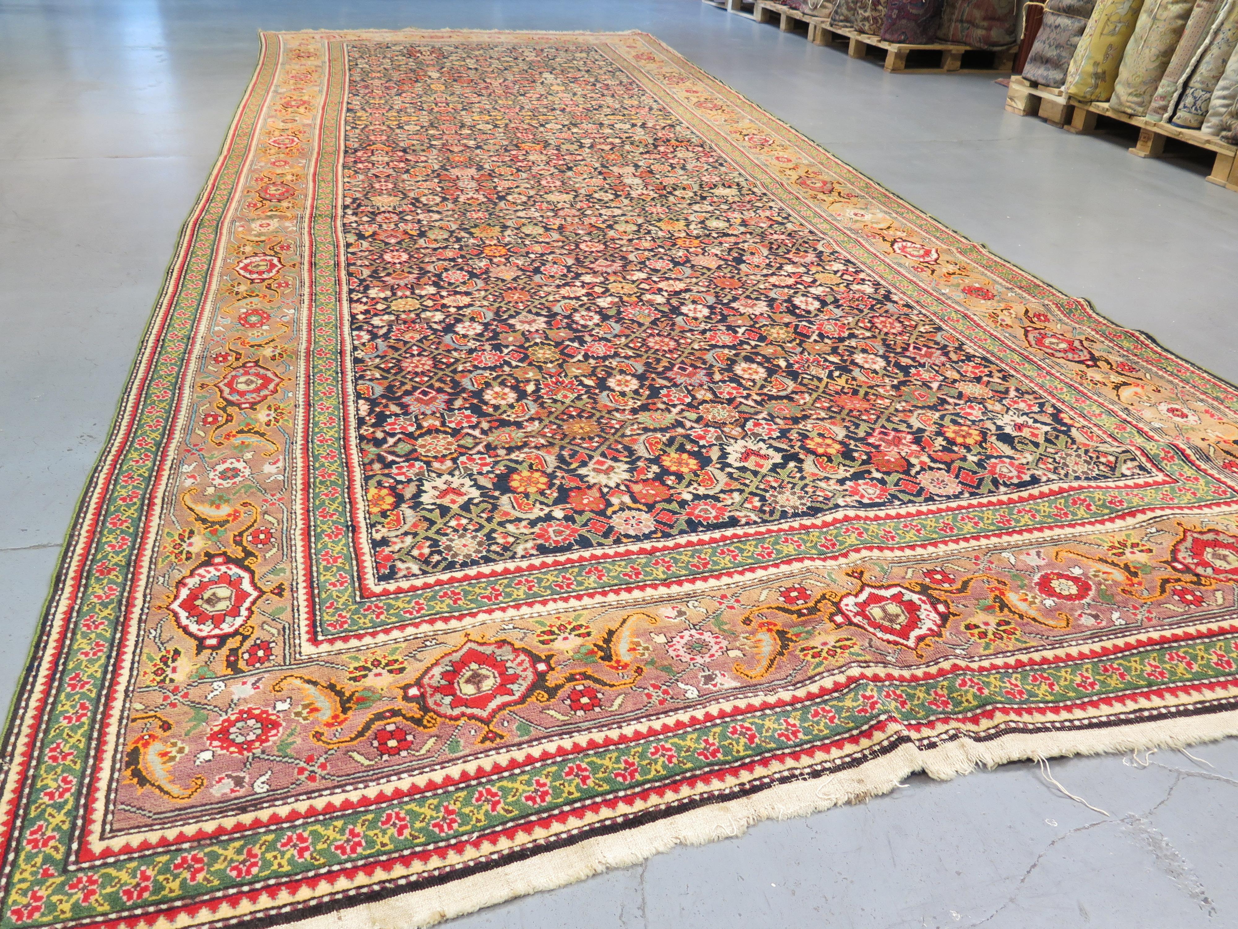 Vegetable Dyed Antique Karabagh Gallery Carpet, c. 1900 For Sale