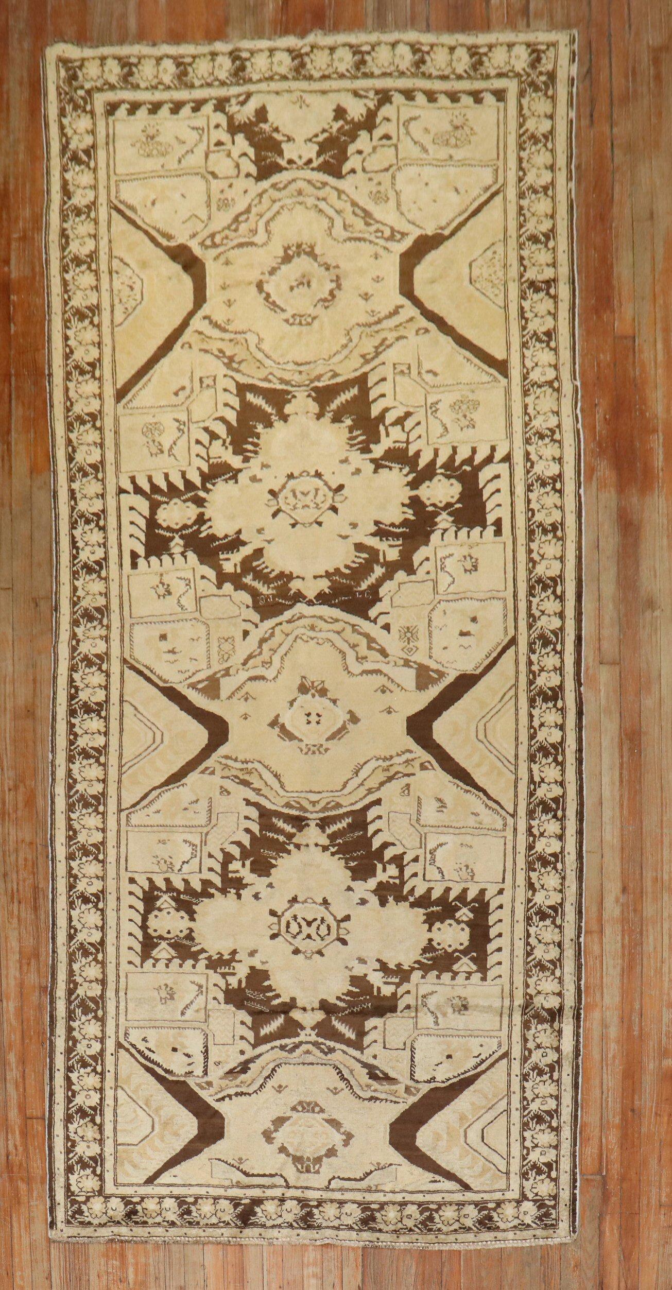 a gallery size neutral color Karabagh rug fromthe 2nd quarter of the 20th century

5'2'' x 12'5''