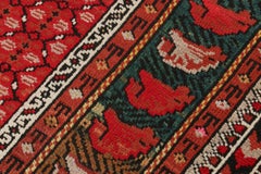 Antique Turkish Rug, Red with Geometric-Floral Patterns - Rug & Kilim