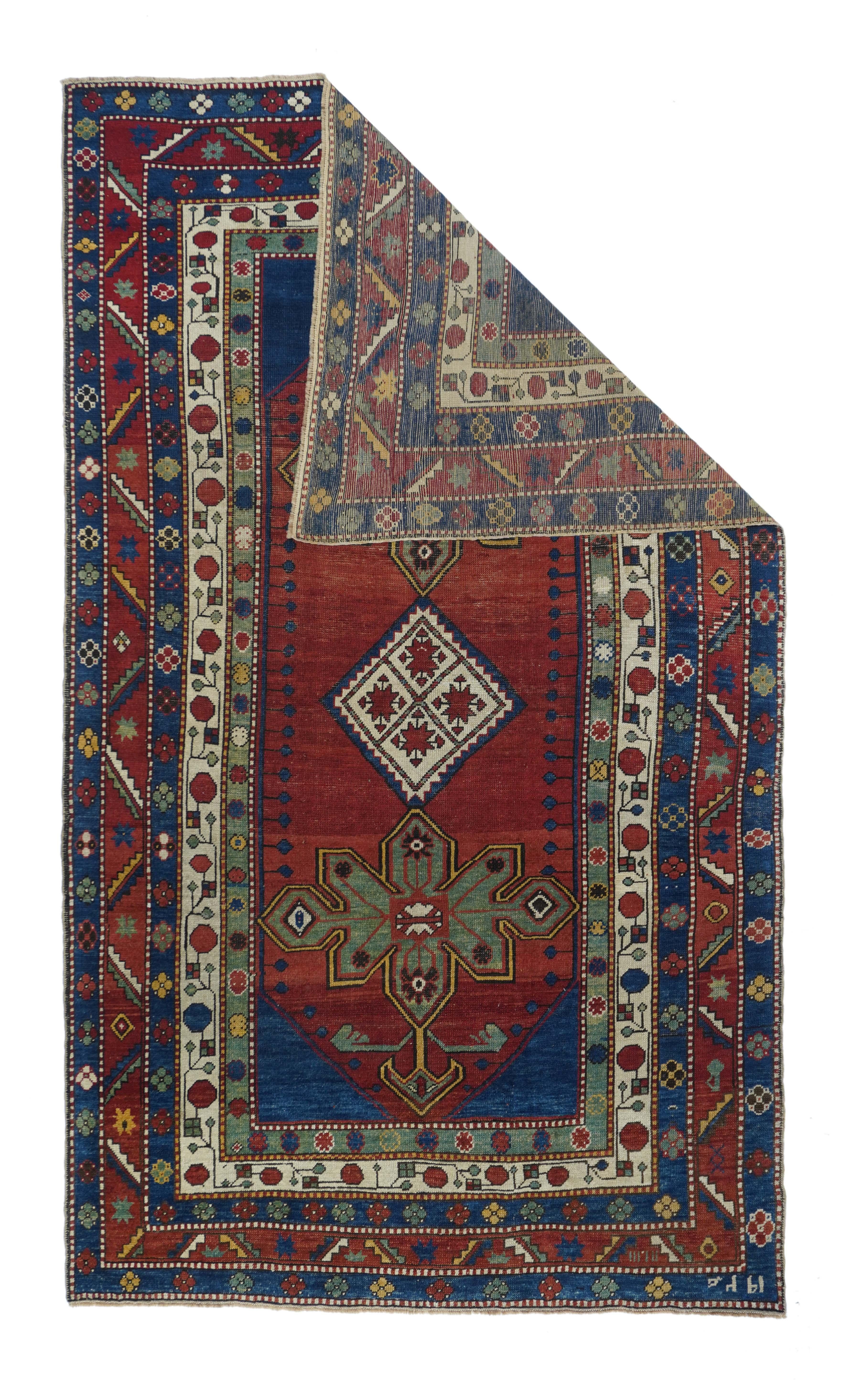 Antique Karabagh Kazak rug 5' x 8'11''.