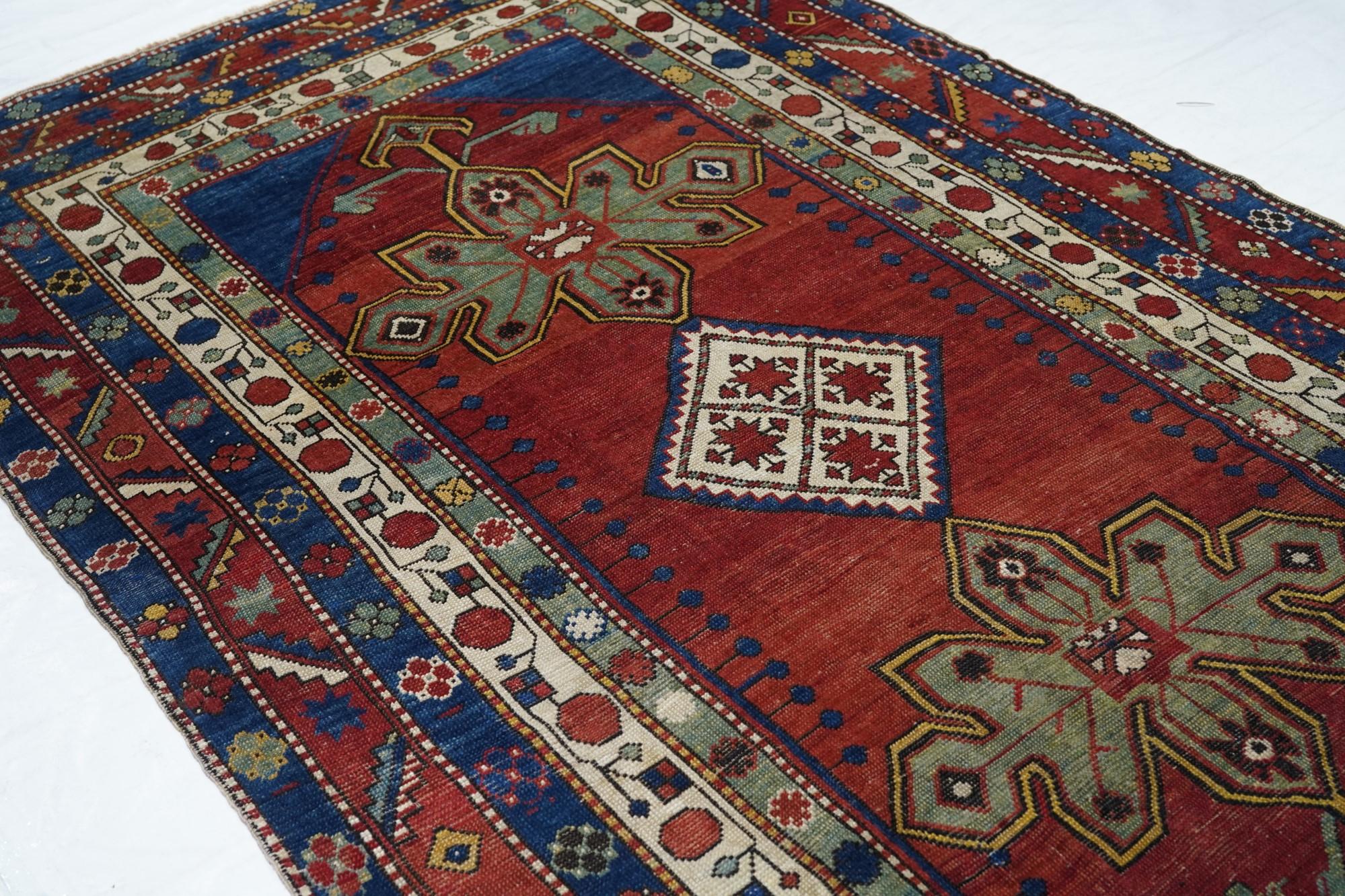 Antique Karabagh Kazak Rug For Sale 1