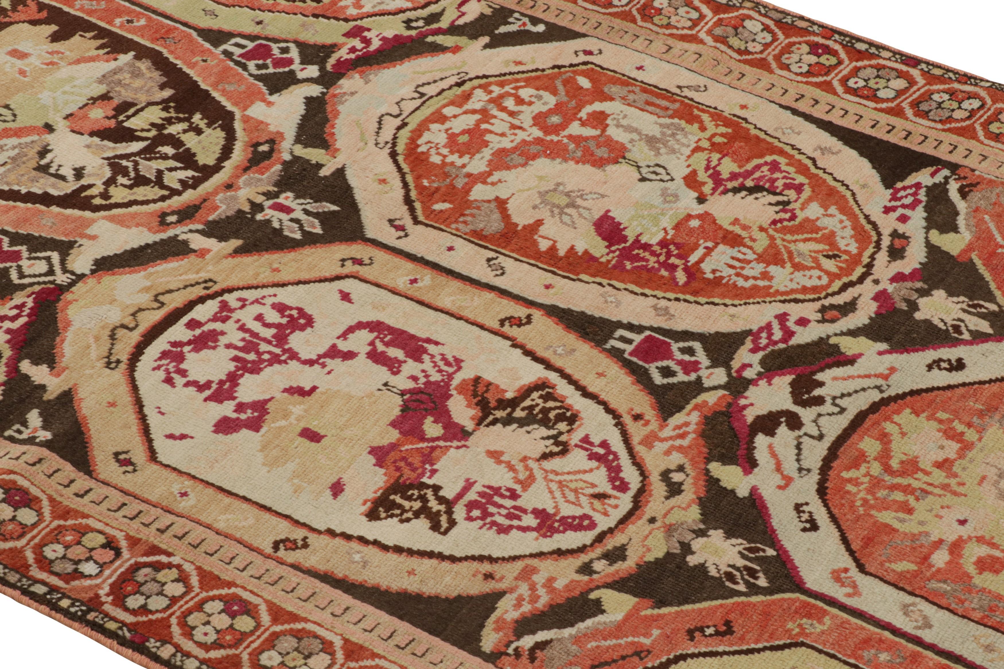 Alfombra Vintage Karabagh Marrón con Medallones Florales  Rug & Kilim Anudado a mano en venta