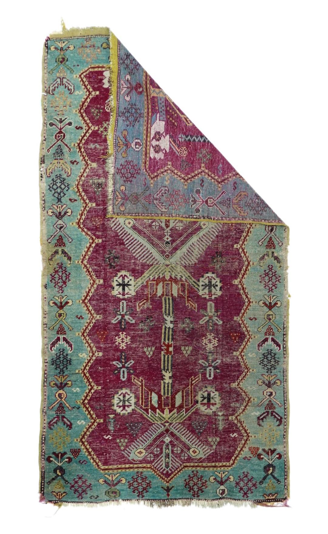 Antique Karabagh Rug 3'1'' x 5'8''. Southern Caucasus/Armenia. Generally coarse to moderate scatters, runners and long rugs, in geometric and allover Persianate patterns, on wool, with symmetric knots. Chelaberd and Chondzoresk long pile rugs in the