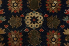 Antique Karabagh Rug, Dense Medallion Lattice in Midnight & Crimson-Rug & Kilim