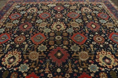 Antique Karabagh Rug, Dense Medallion Lattice in Midnight & Crimson-Rug & Kilim