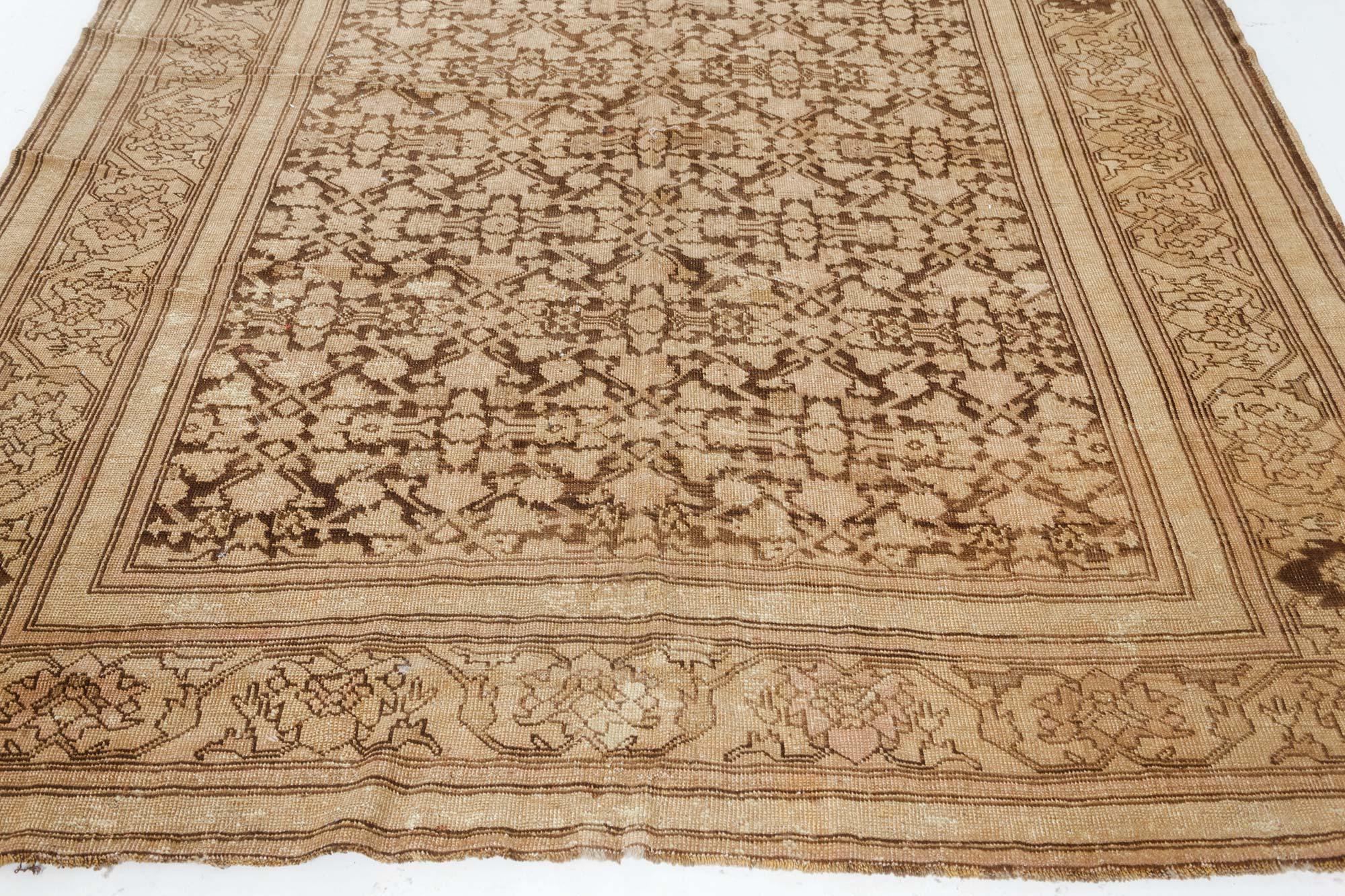 Antique Karabagh Botanic Handmade Wool Rug In Good Condition For Sale In New York, NY