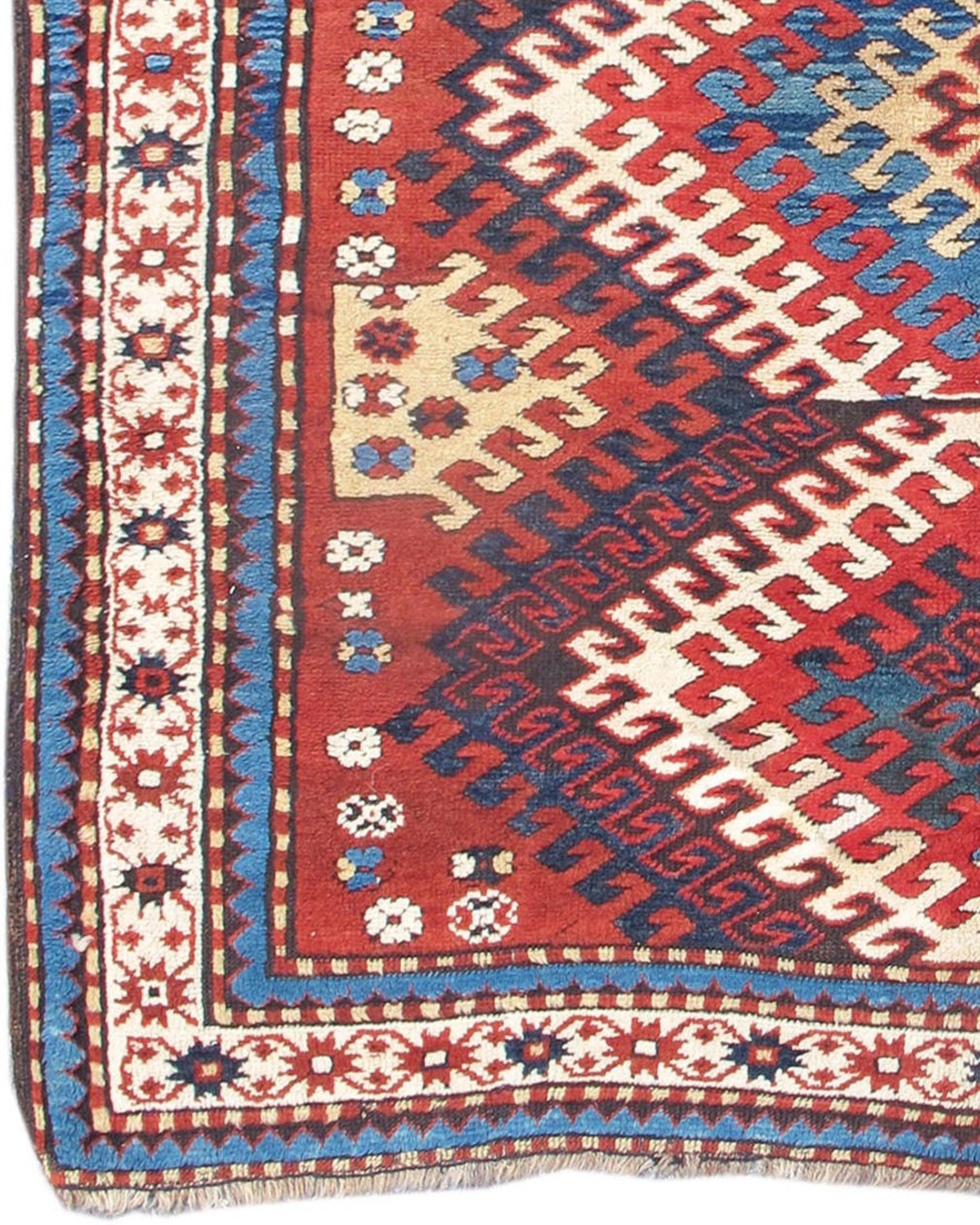 Hand-Knotted Antique Karabagh Rug, Late 19th Century For Sale