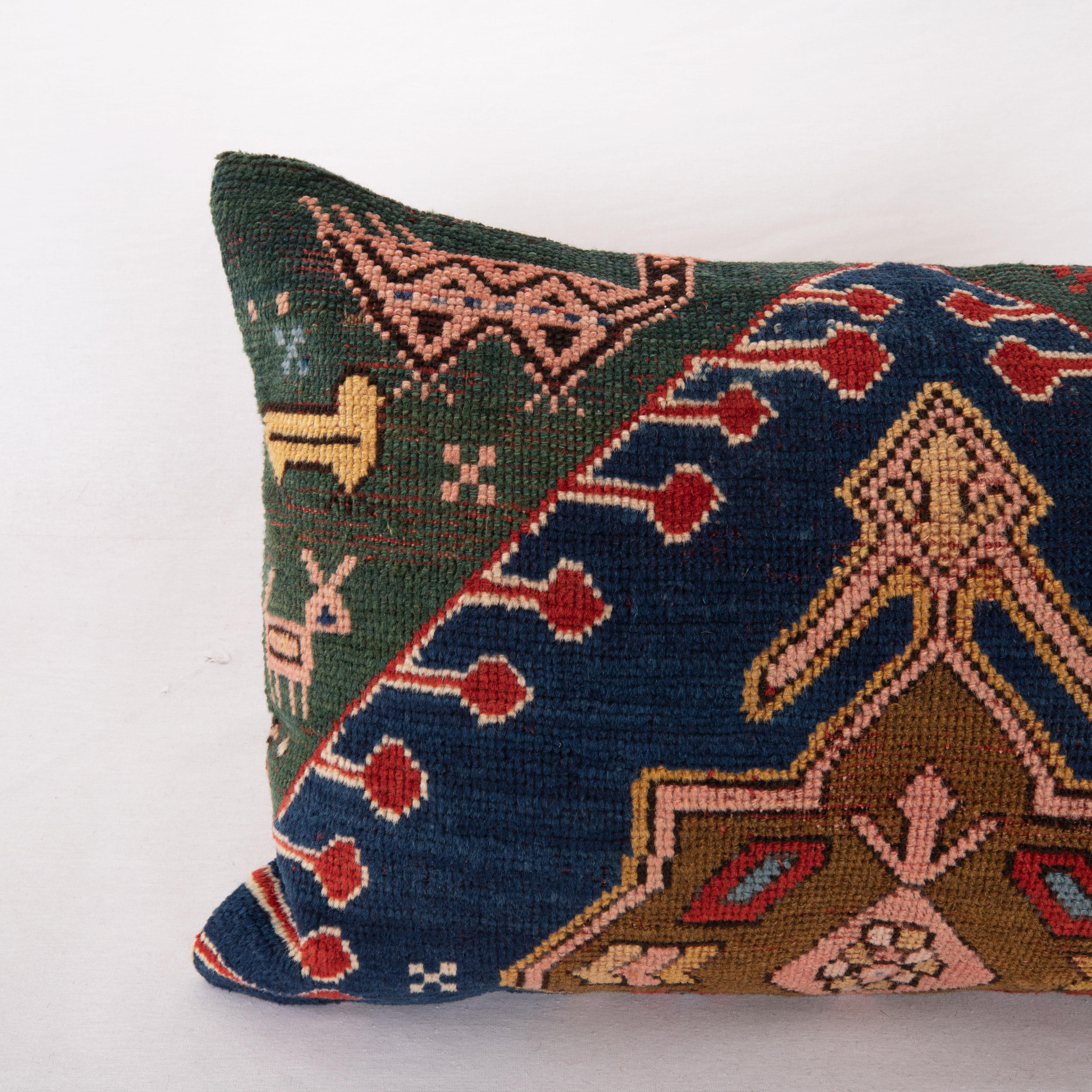 Armenian Antique Karabagh Rug Pillow Cover, Early 20th C. For Sale