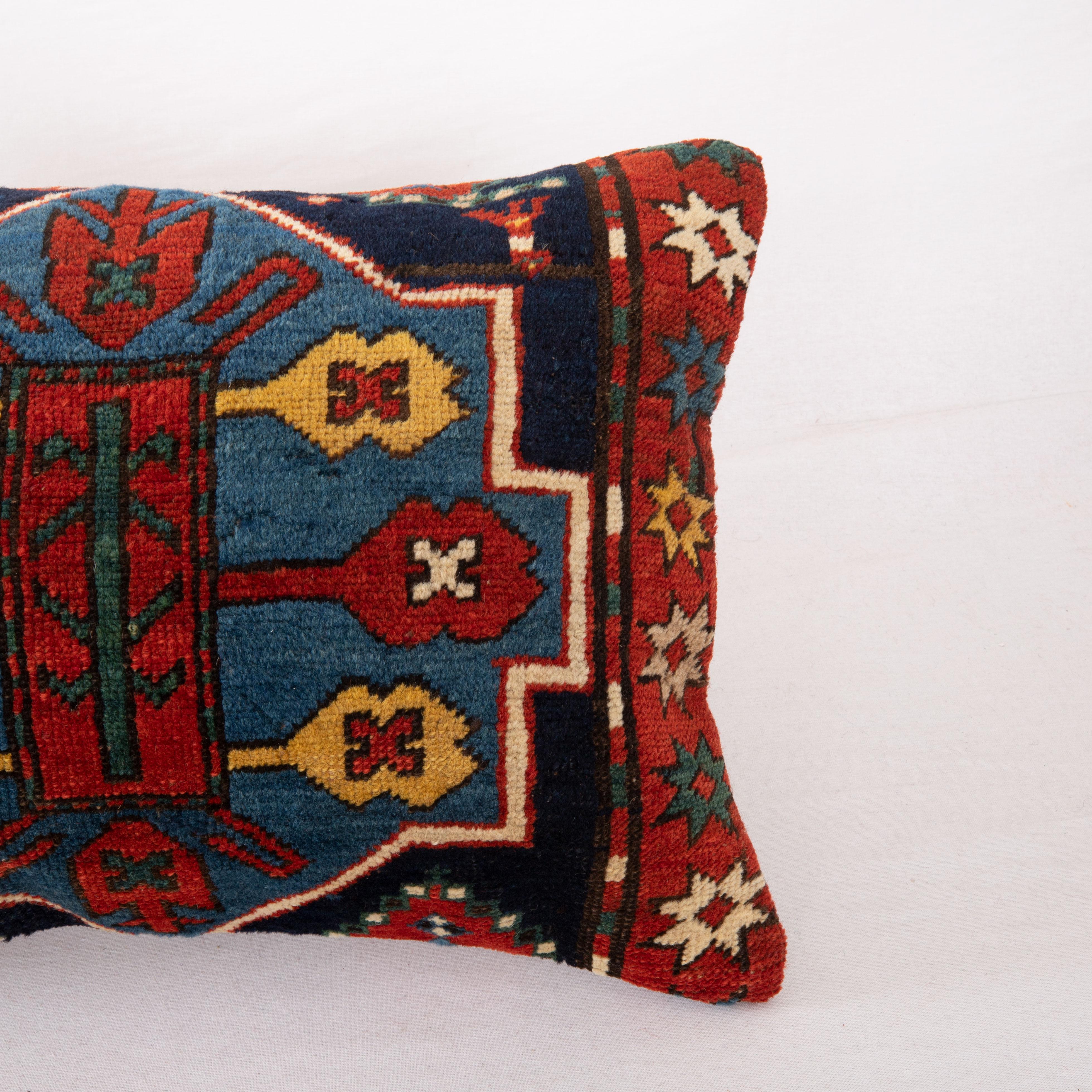 Hand-Woven Antique Karabagh Rug Pillow Cover, Early 20th C For Sale