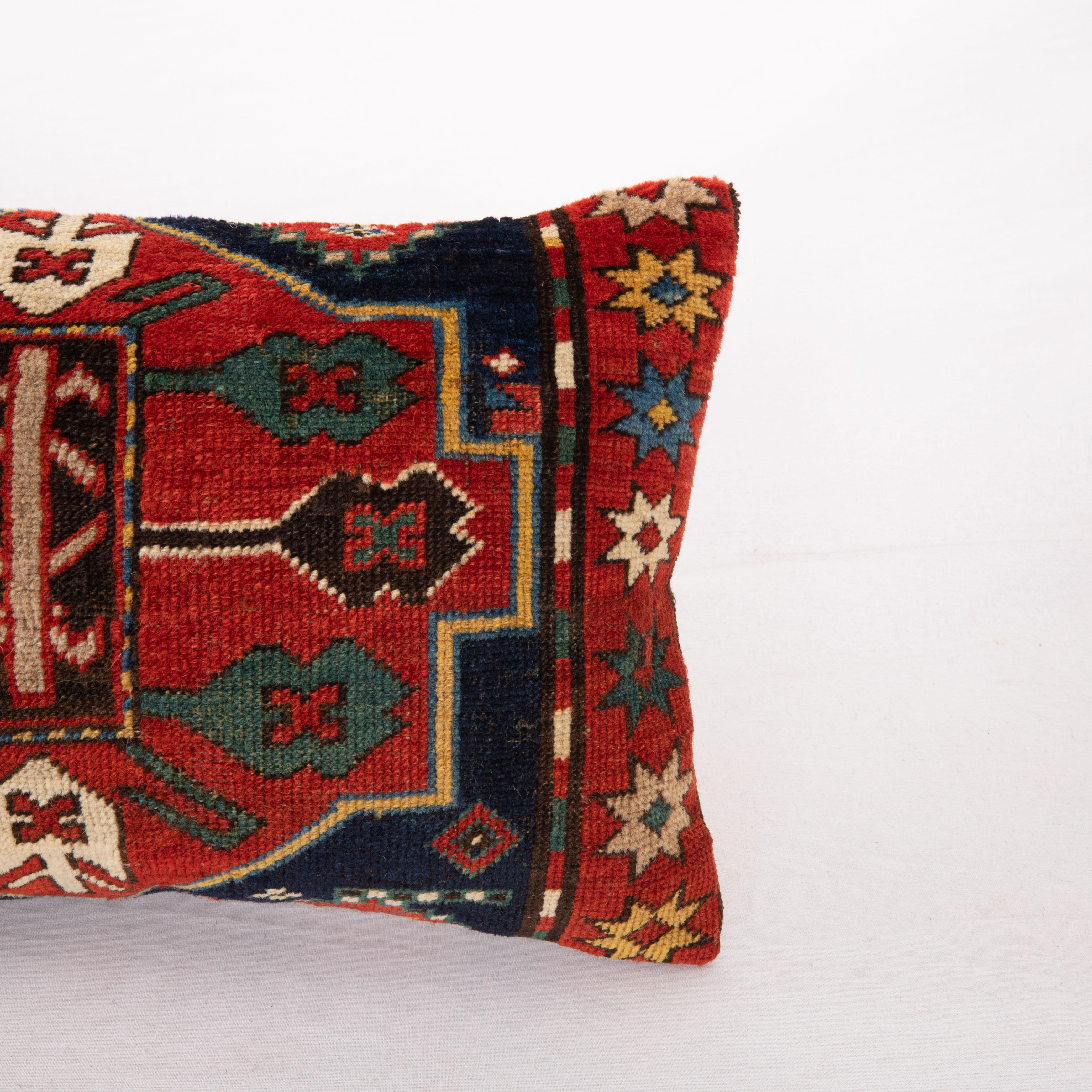 Hand-Woven Antique Karabagh Rug Pillow Cover, Early 20th C. For Sale