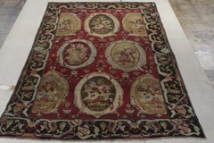 Antique Karabagh Rug with Rose Cartouches and Ornate Black Border - Rug & Kilim