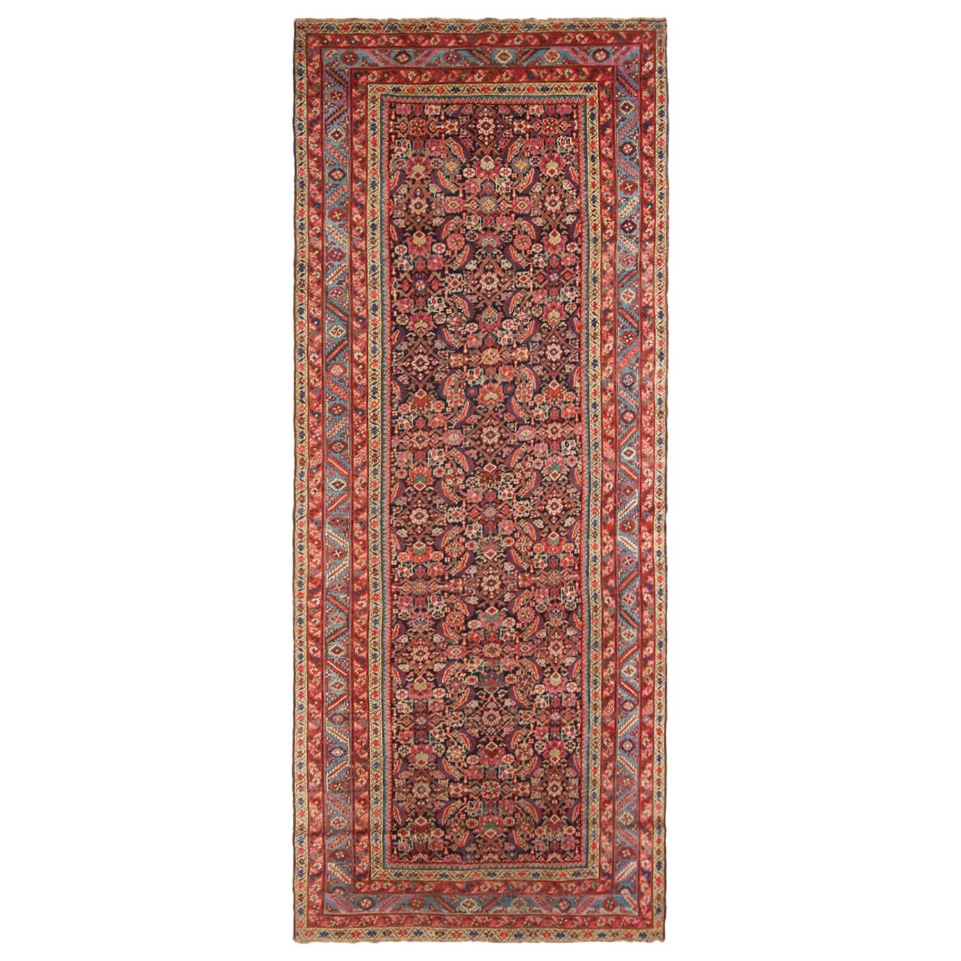 Antique Karabagh Traditional Red Wool Rug Herati Fish Pattern by Rug & Kilim For Sale