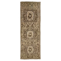Alfombra de lana de diseño antiguo Karabaugh hecha a mano en marrón