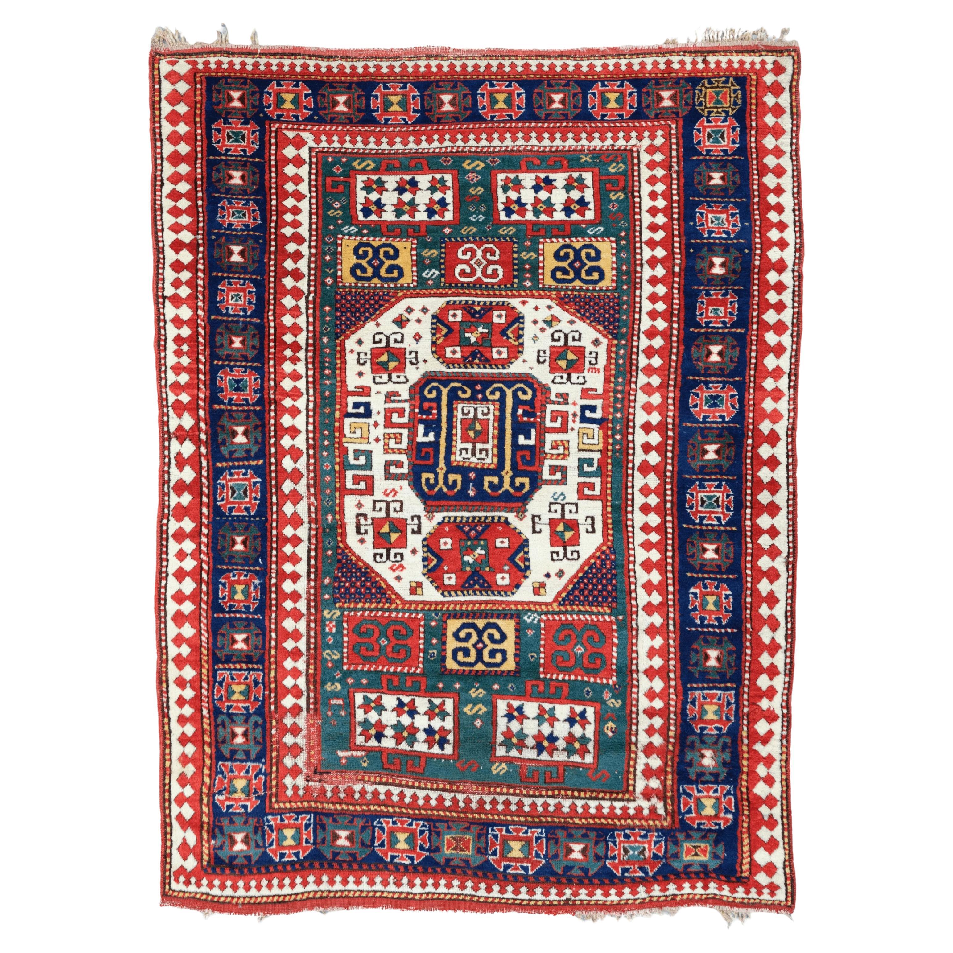 Antiker Karachop-Teppich - Kaukasischer Karachop-Teppich des 19. Jahrhunderts, handgewebter Teppich
