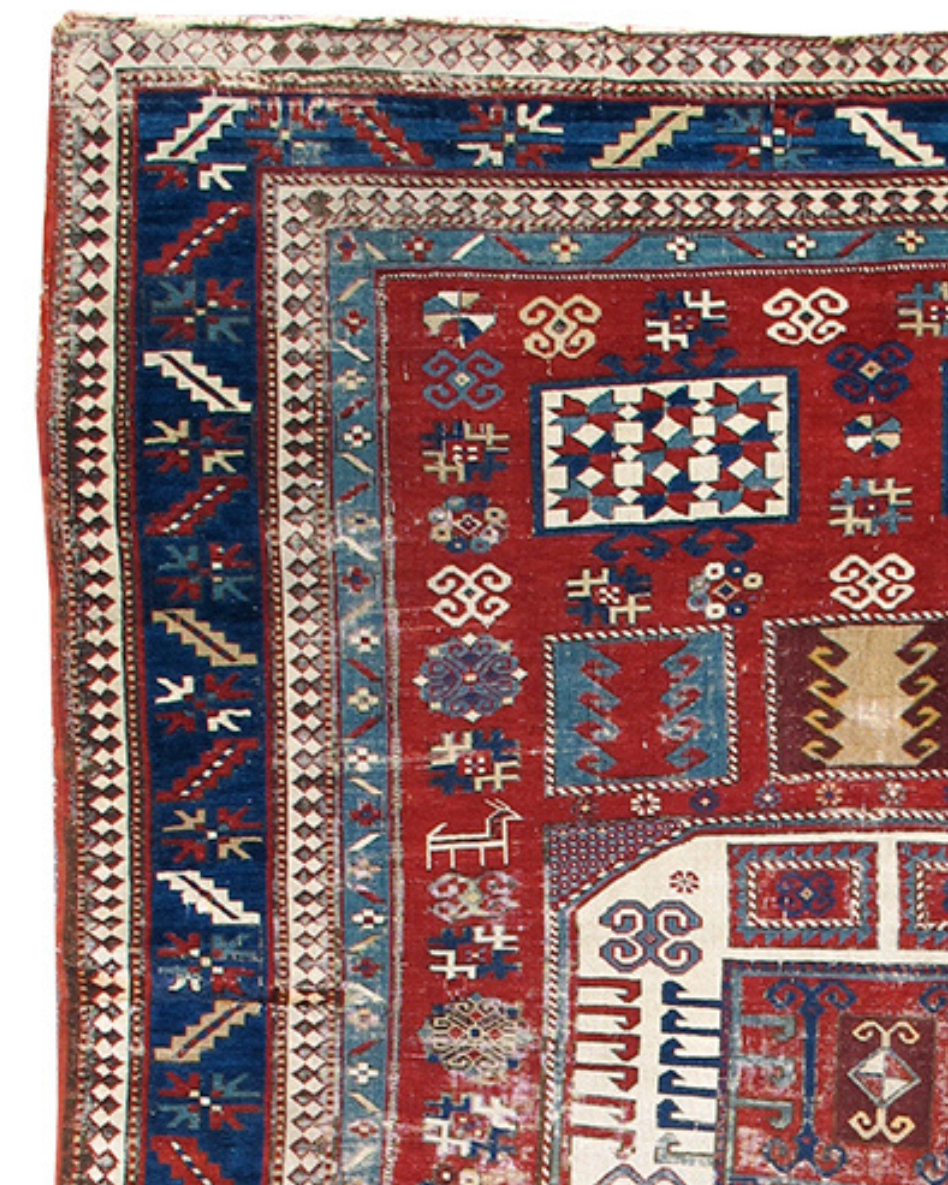 Caucasian Antique Karachopf Kazak Rug, Late 19th Century For Sale