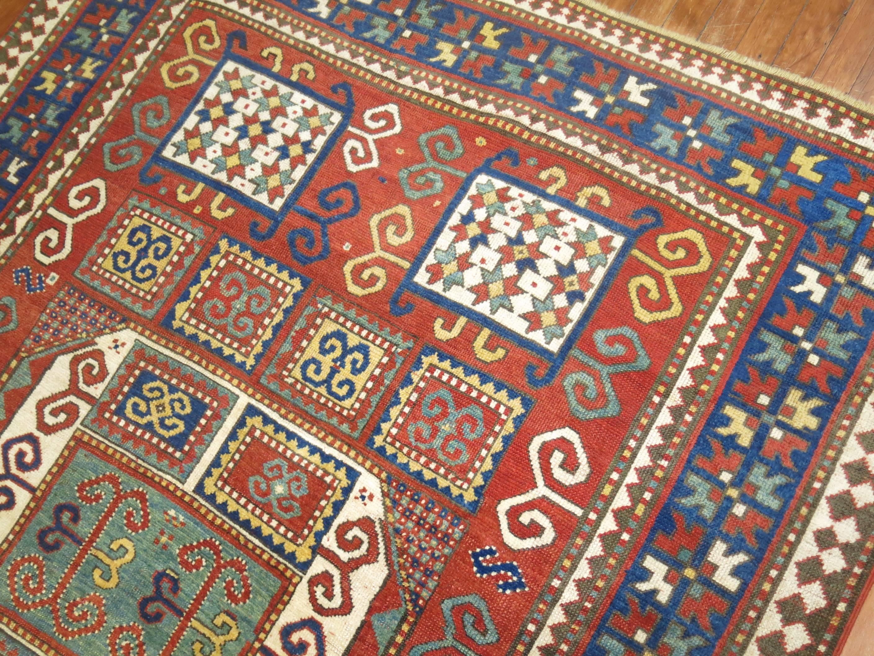 Hand-Woven Antique Karachopt Kazak Rug, 'Karachop'
