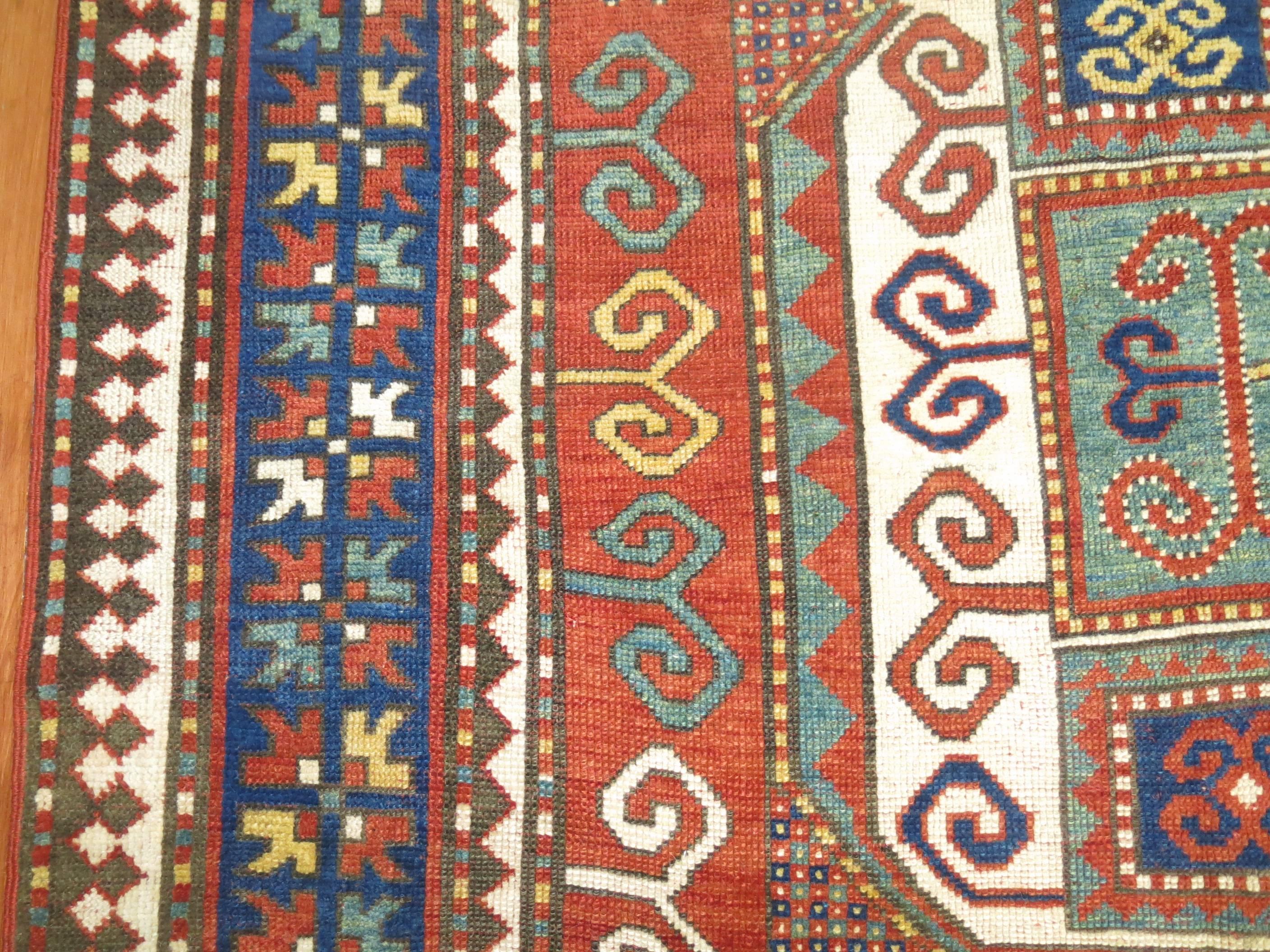 Wool Antique Karachopt Kazak Rug, 'Karachop'