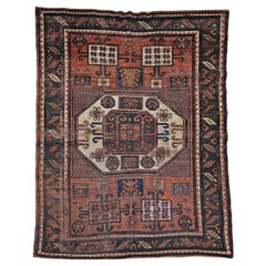 Antique Karachov Kazak Area Rug, Wool, Hand-Knotted, Caucasus, 1800s, 5' x 7'