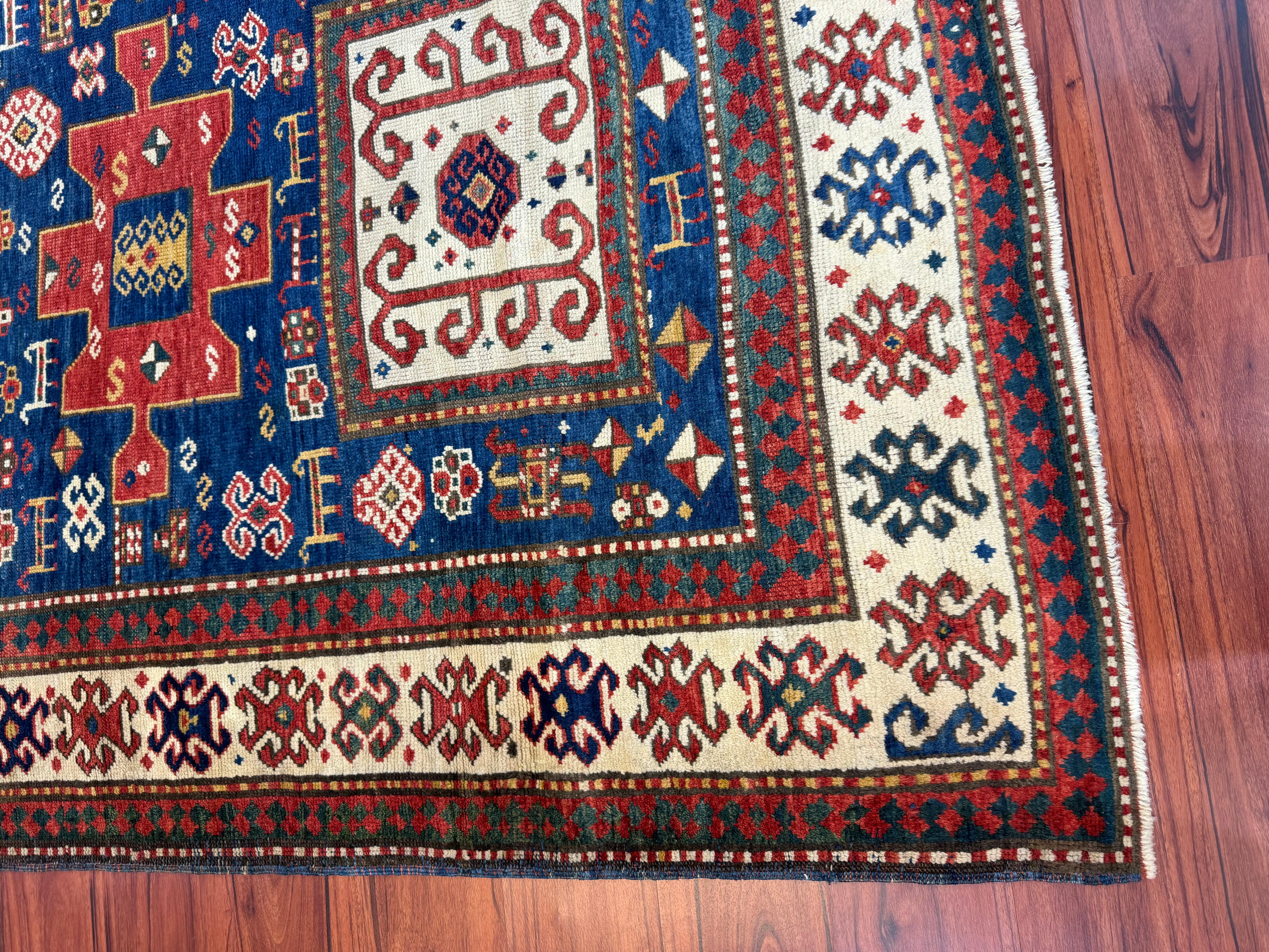 Wool Antique Karachov Kazak Rug  For Sale