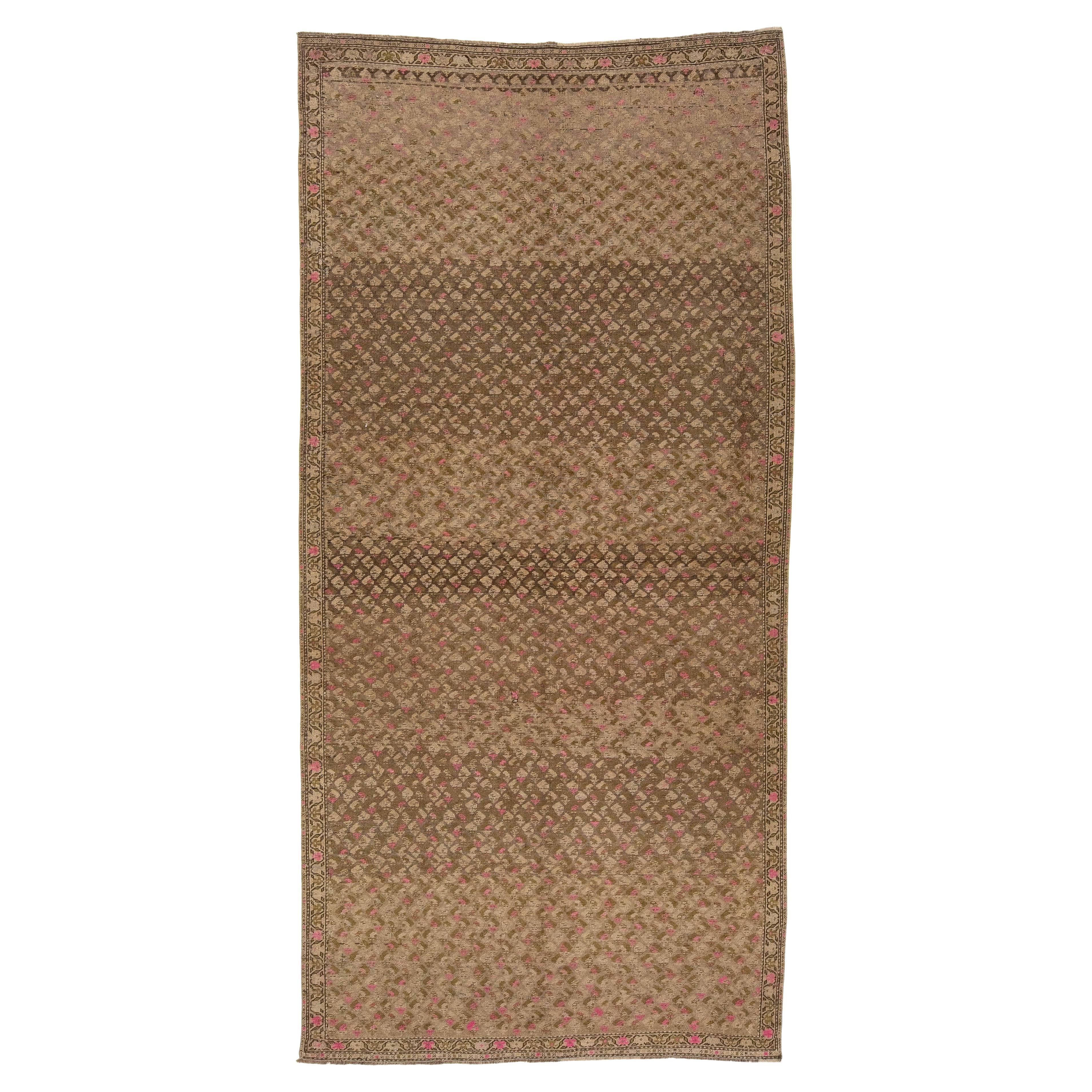 Antique Karadagh (Barabagh) Runner – Earthy Geometric Tribal Design For Sale