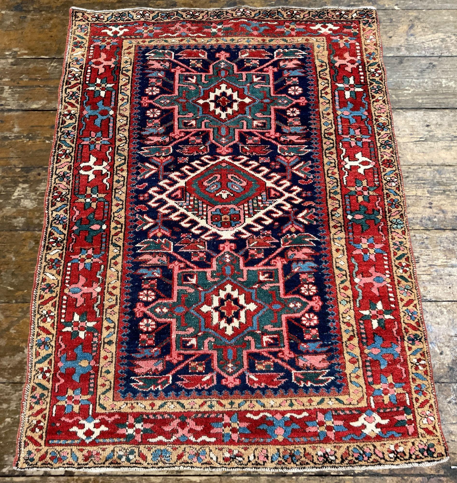 Inizio XX secolo Tappeto antico Karadja 1,35 m x 1,00 m in vendita