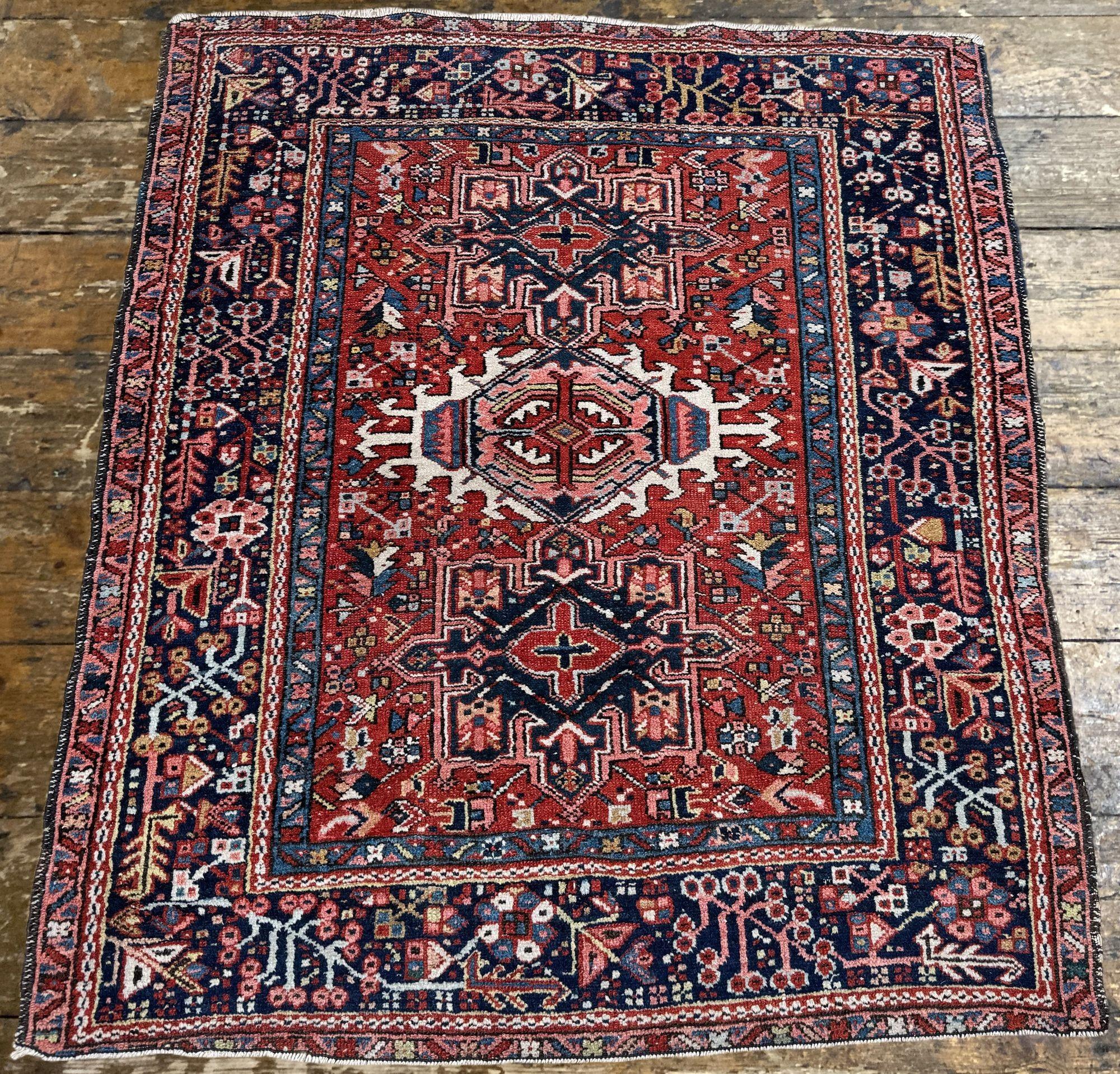 Early 20th Century Antique Karaja Rug 1.31m x 1.13m For Sale