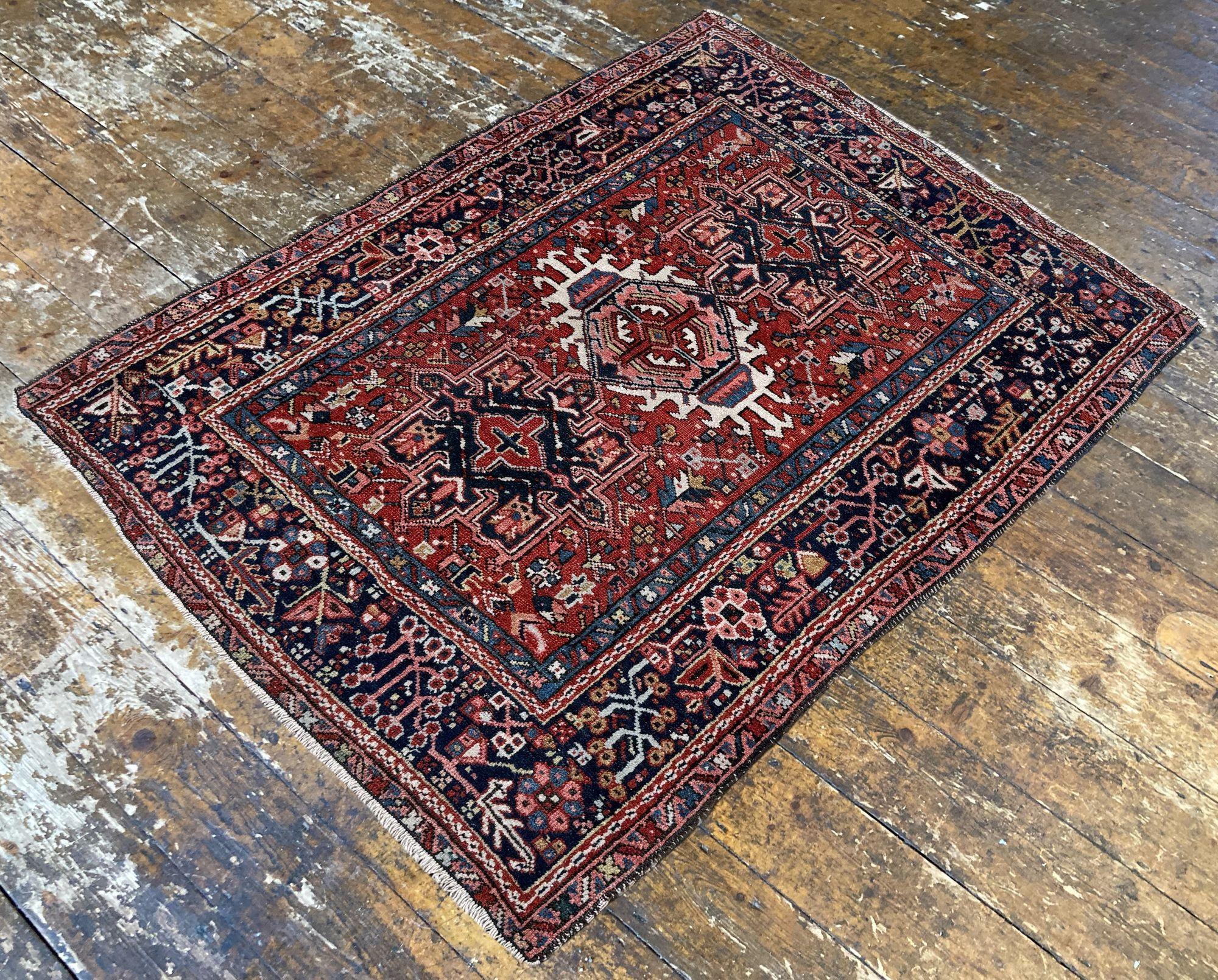 Wool Antique Karaja Rug 1.31m x 1.13m For Sale