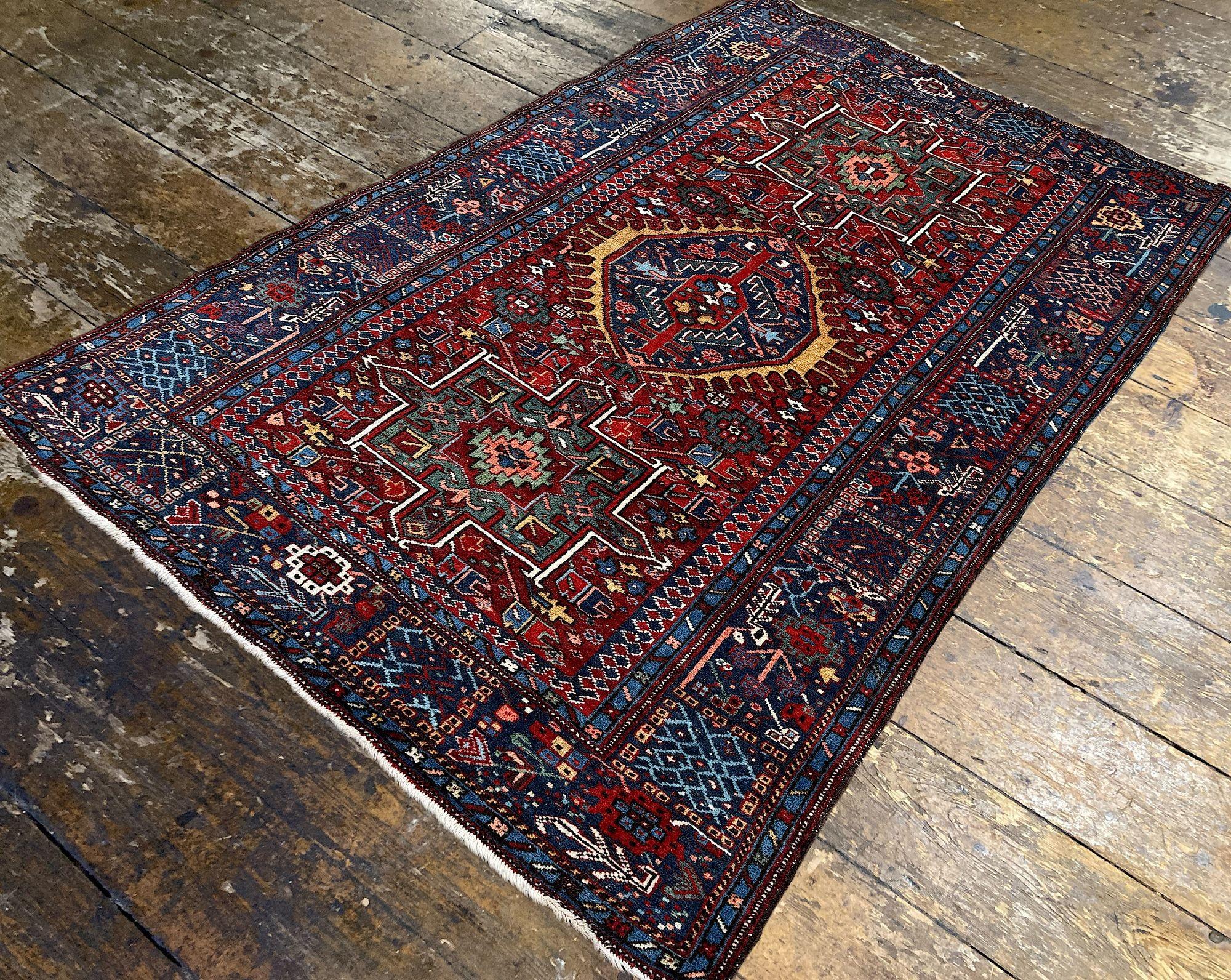 Lana Tappeto antico Karaja 1,91 m x 1,30 m in vendita