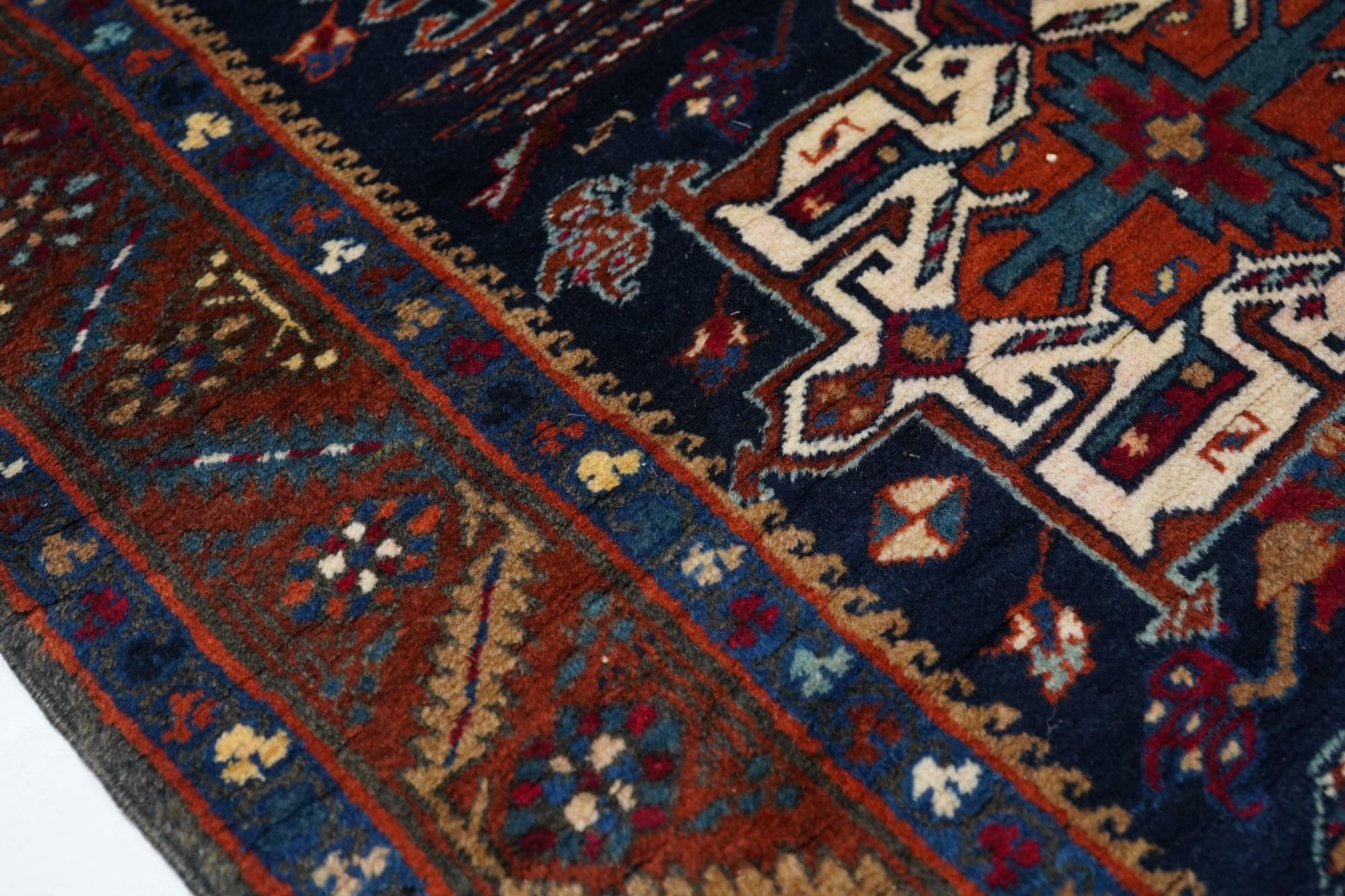 Antique Karajeh Heriz Runner  In Good Condition For Sale In New York, NY