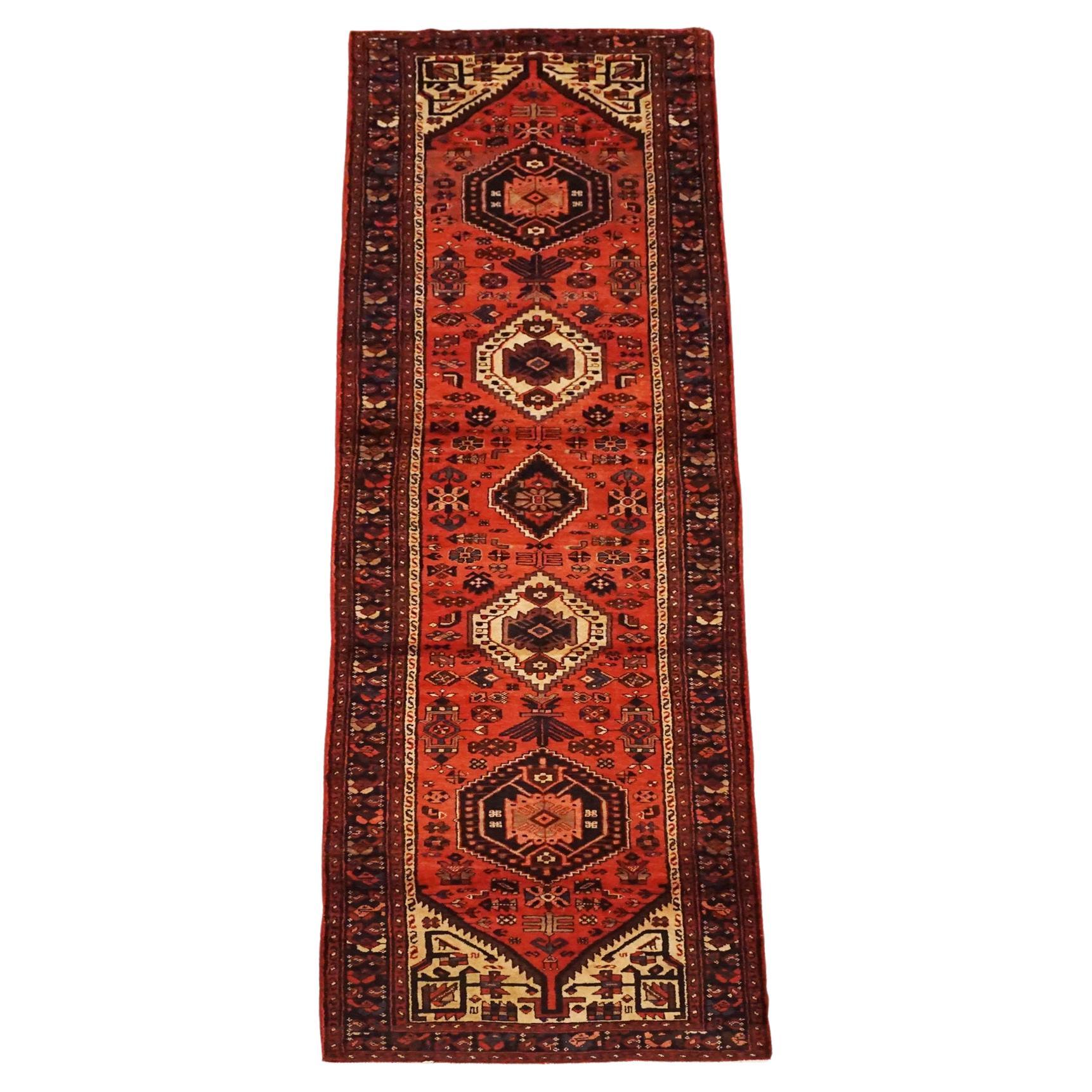 Antique Karajeh Sarab Gallery Runner with Abrash, circa 1940 For Sale