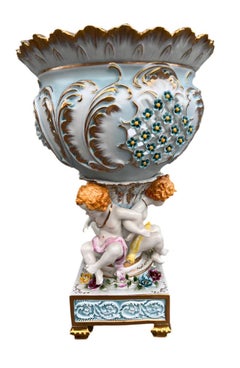 Antike Karl Richard Klemm Stil Porzellan Tafelaufsatz Vase