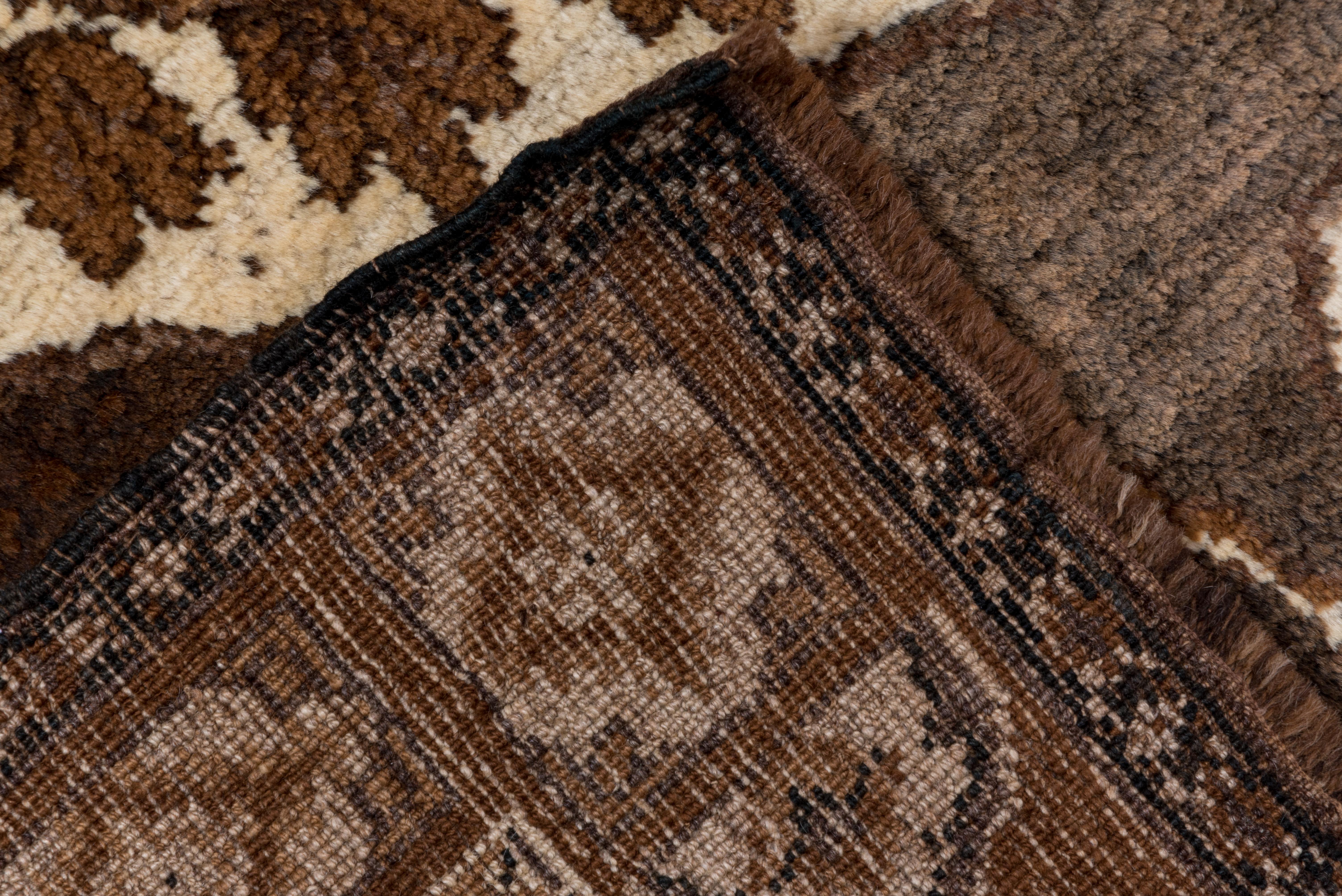 Hand-Knotted Antique Kars Carpet, Brown Tones