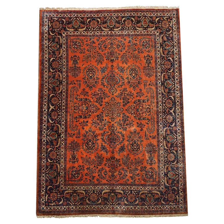 Antique Kashan Area Rug For Sale at 1stDibs