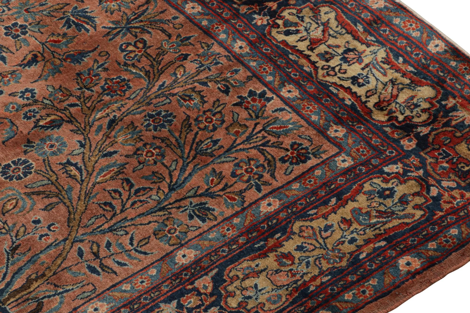 Antiker persischer Kashan-Teppich mit Bild- und Blumenmustern, von Rug & Kilim  (Handgeknüpft) im Angebot
