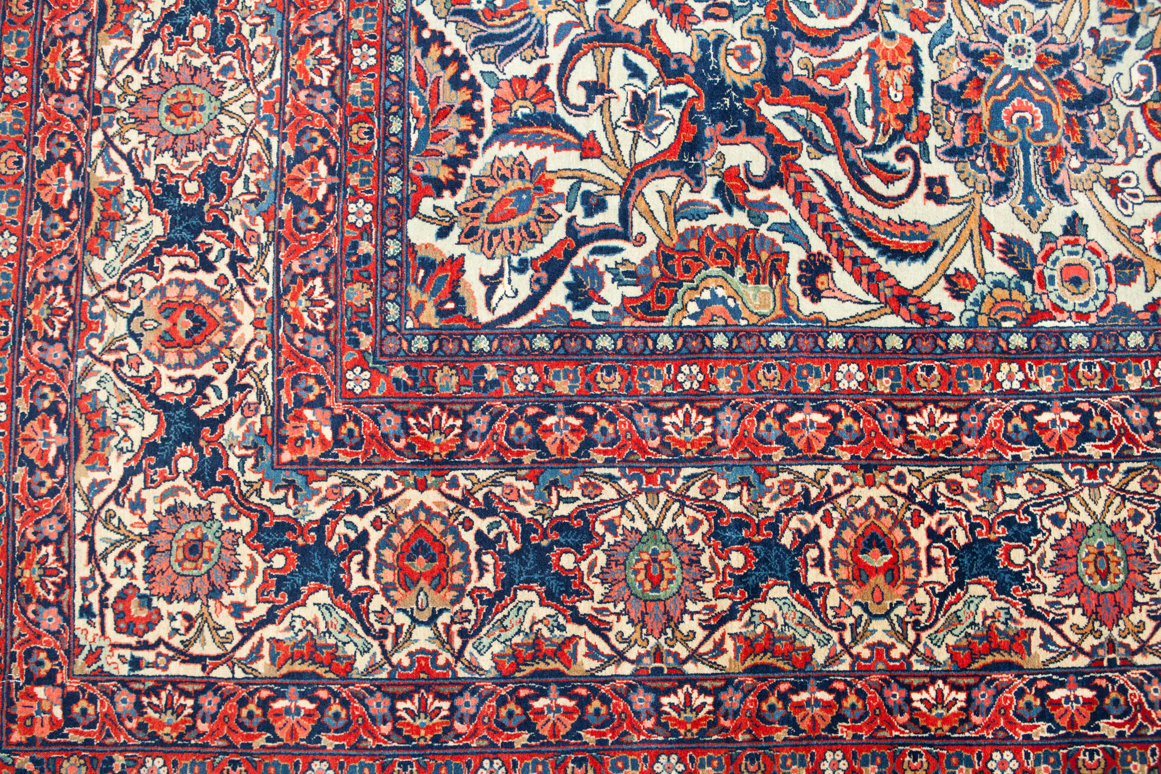 Antiker Kashan Dabir Teppich 364x271cm im Zustand „Gut“ im Angebot in Henley-on-Thames, Oxfordshire