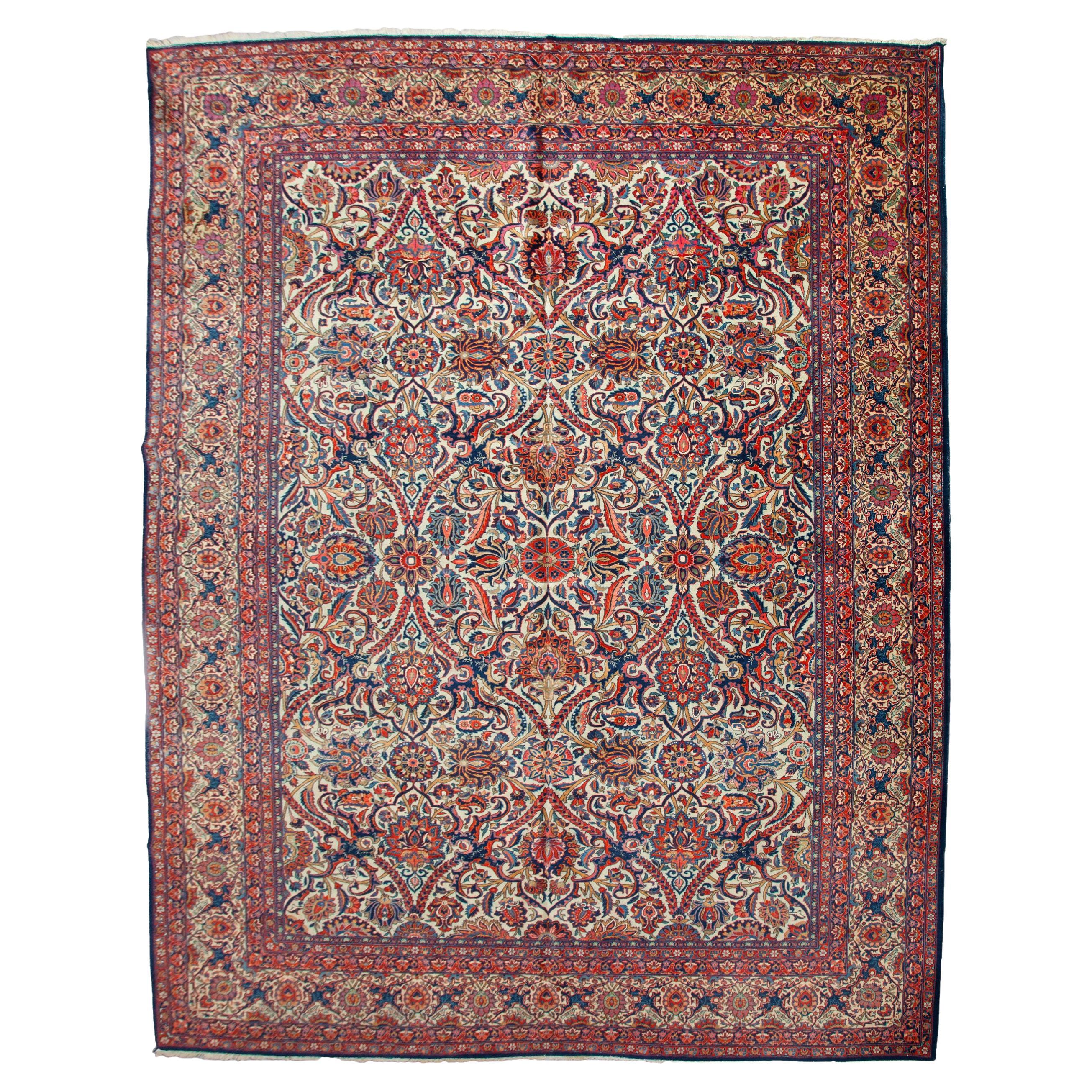 Antiker Kashan Dabir Teppich 364x271cm im Angebot