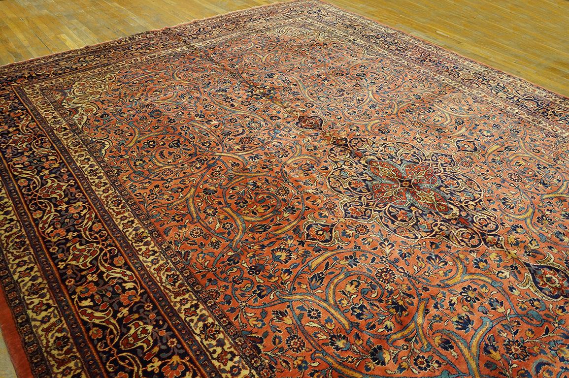 Early 20th Century Antique Kashan, Dabir Rug 9' 11