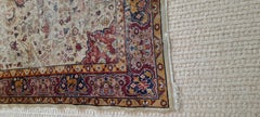 Antique Kashan Handwoven Silk Rug