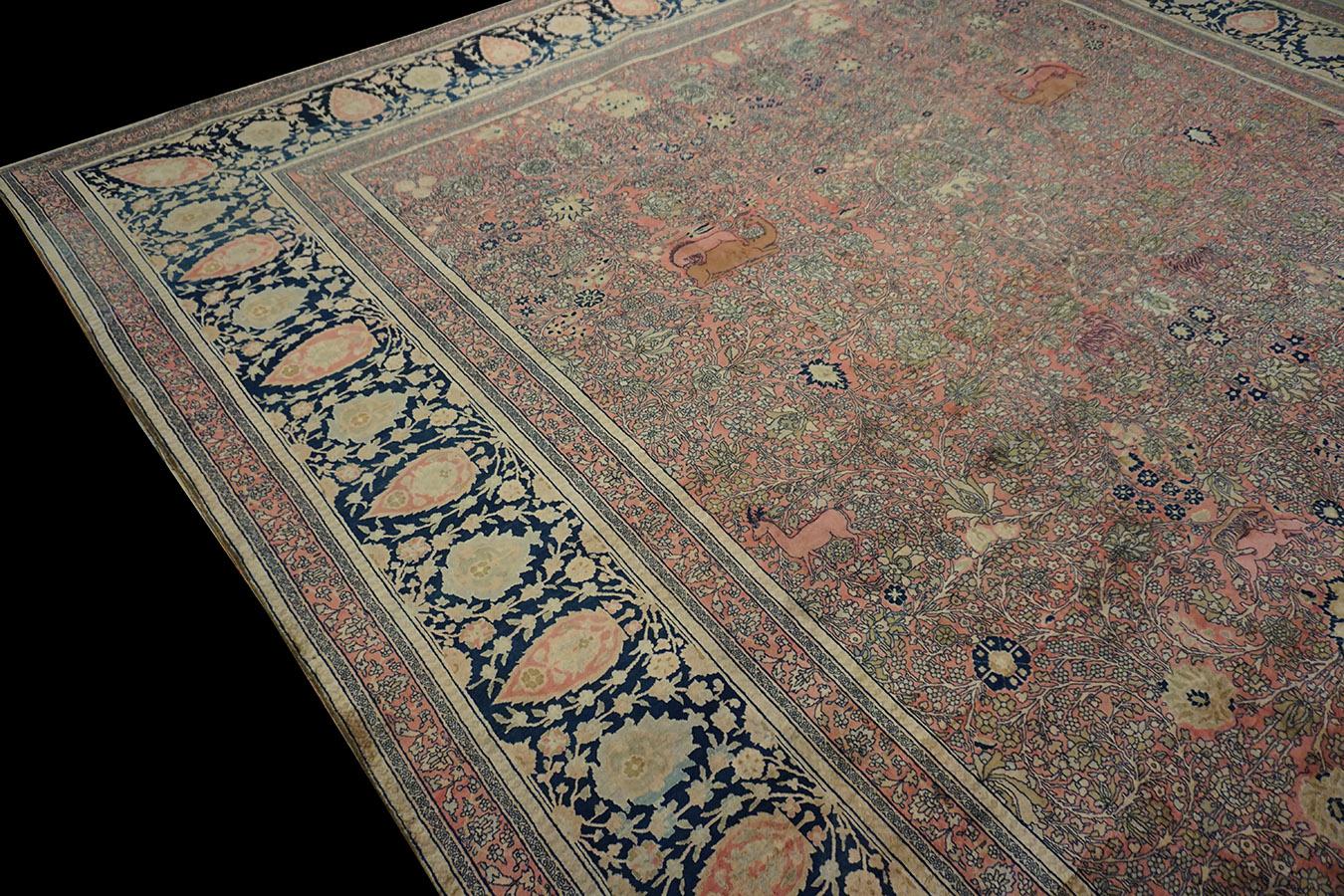 Tappeto persiano Mohtasham Kashan del XIX secolo in vendita 8