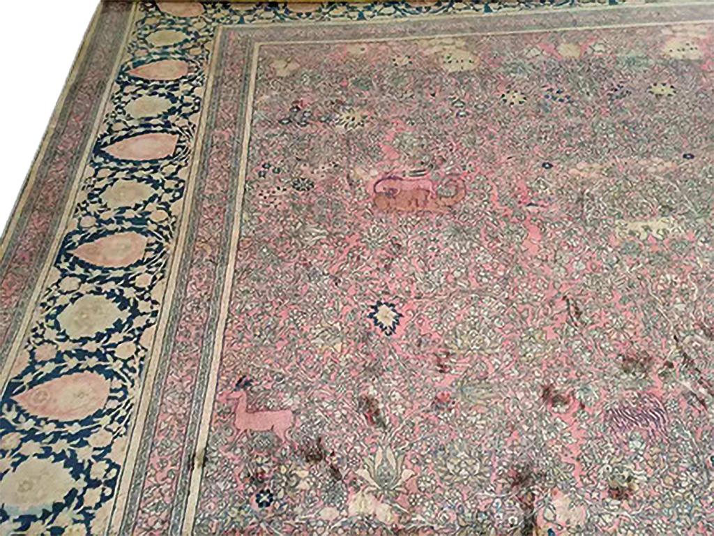 Tappeto persiano Mohtasham Kashan del XIX secolo  11'4