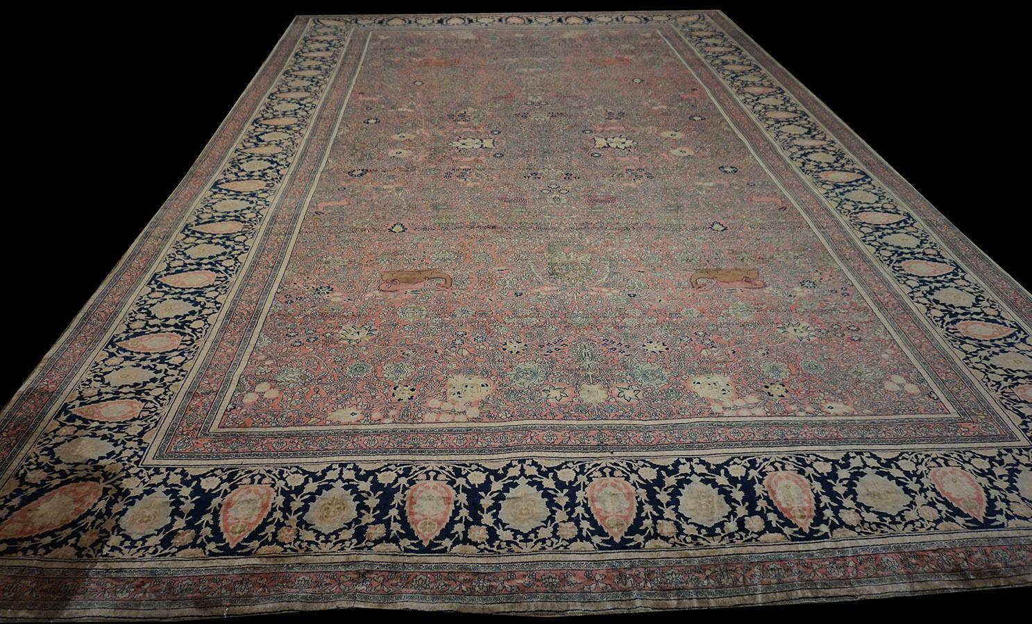 Tappeto persiano Mohtasham Kashan del XIX secolo In condizioni discrete in vendita a New York, NY