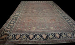 1880s Rose Garden Persian Mohtasham Kashan Carpet 11'4"x17'6" Knotted Wool Rug