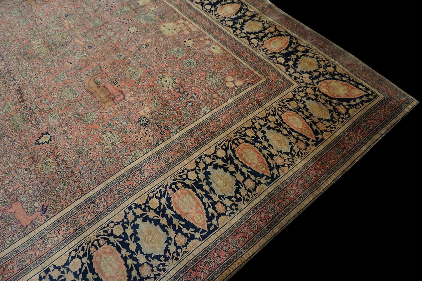 Fine XIX secolo Tappeto persiano Mohtasham Kashan del XIX secolo in vendita
