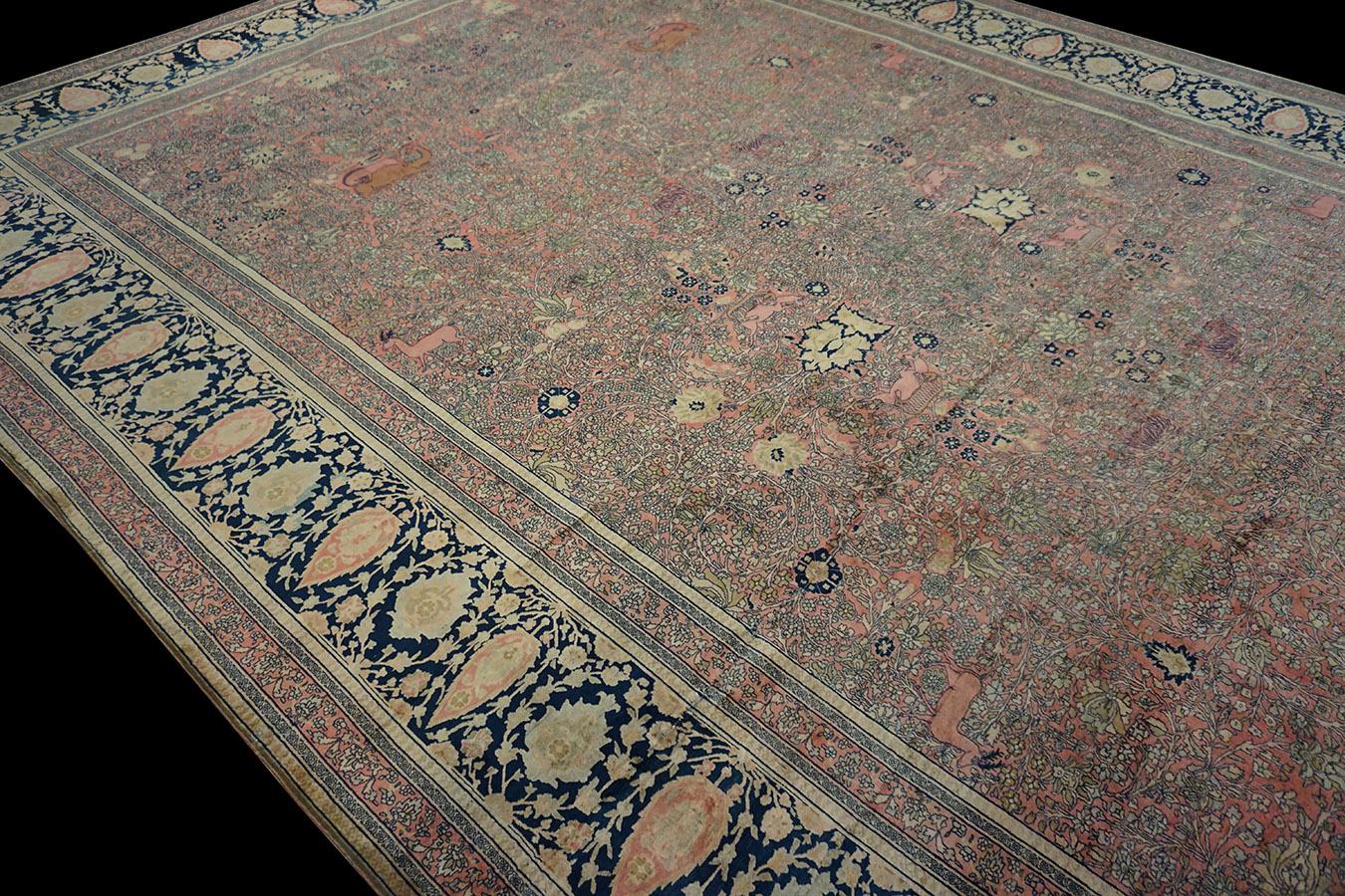 Tappeto persiano Mohtasham Kashan del XIX secolo in vendita 1
