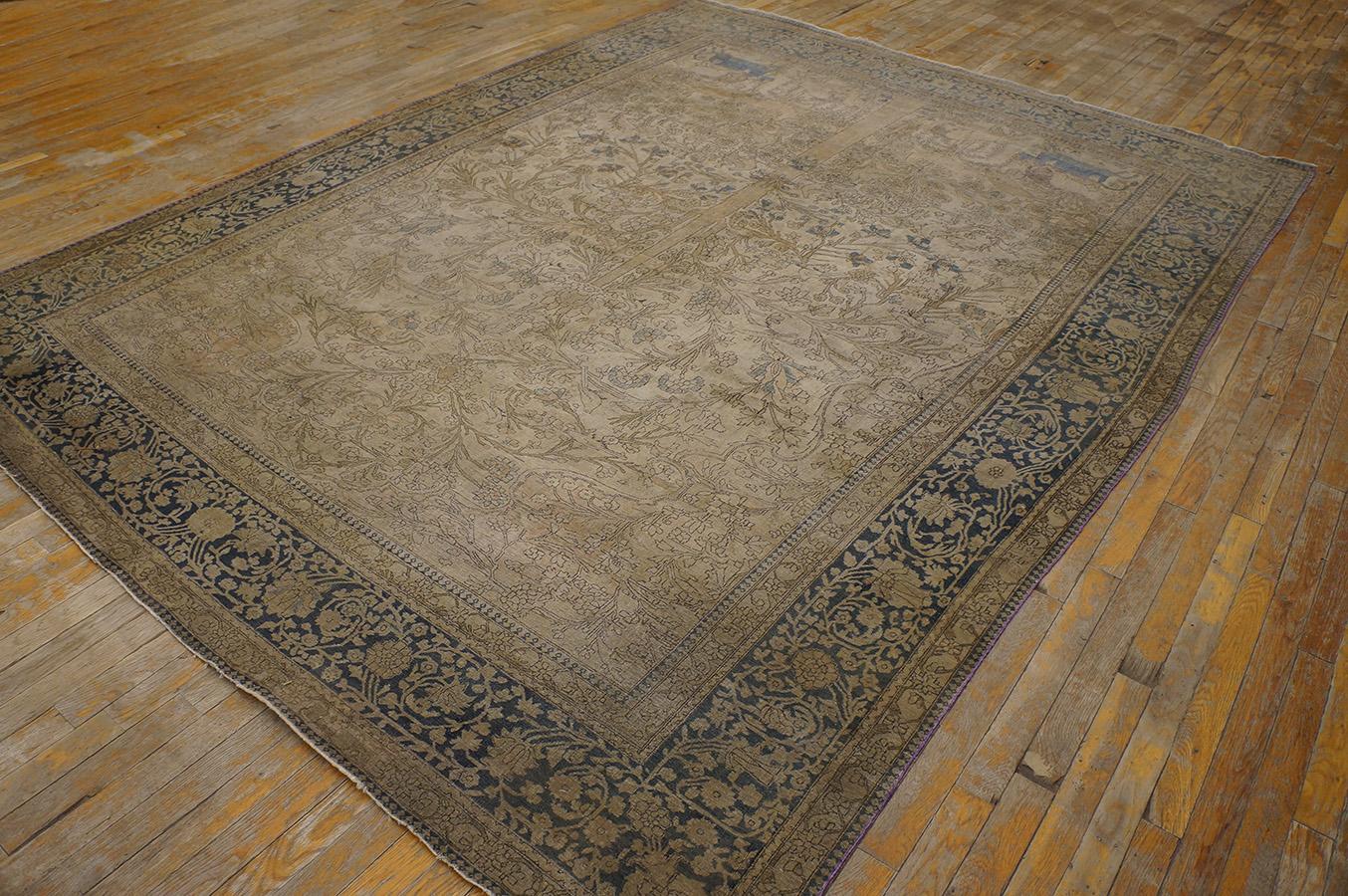 Hand-Knotted 19th Century Persian Mohtasham Kashan Carpet ( 7' 7'' x 10' 3'' - 232 x 313 cm ) For Sale