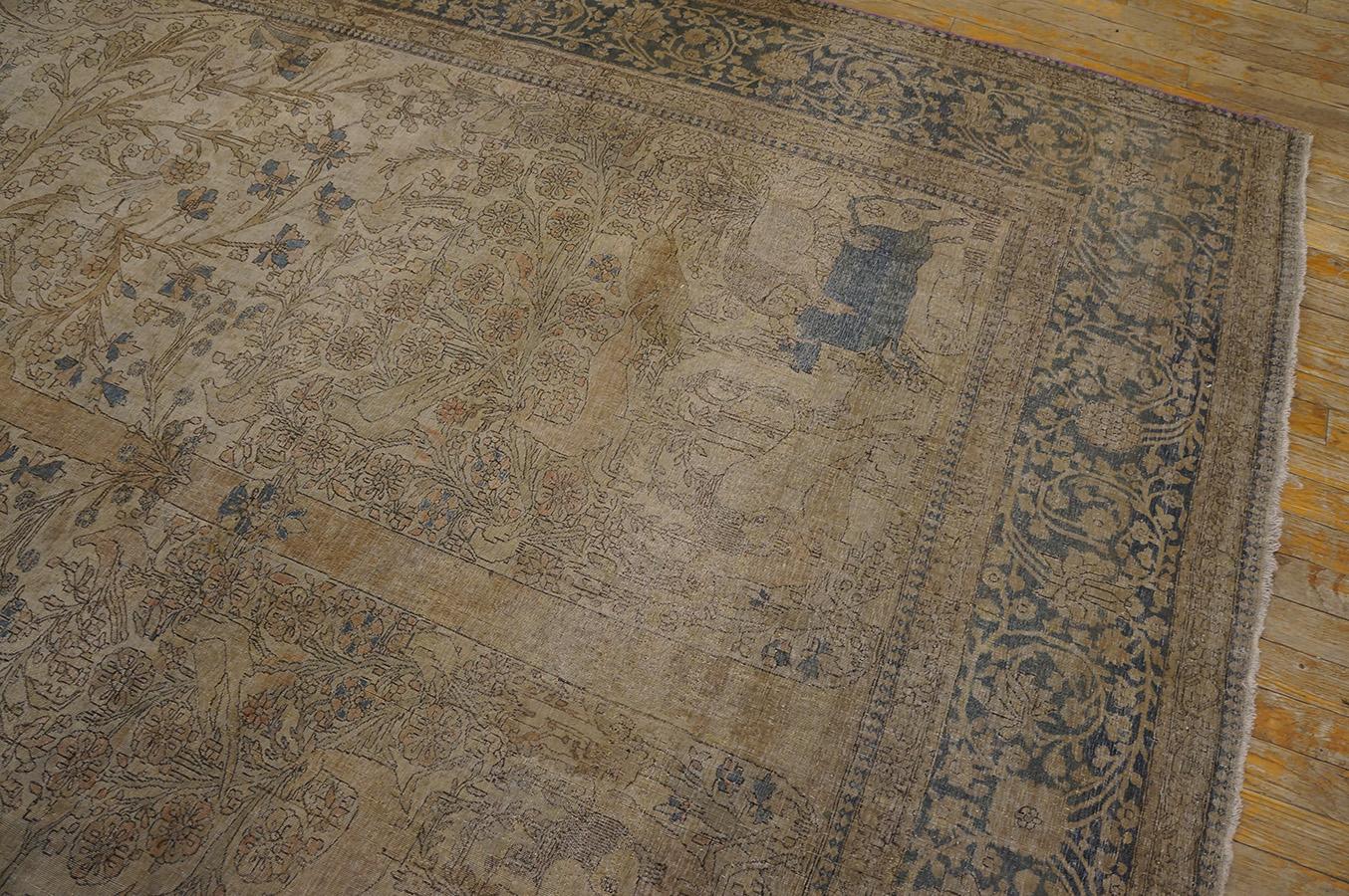 Lana Tappeto persiano Mohtasham Kashan del XIX secolo ( 7' 7'' x 10' 3'' - 232 x 313 cm ) in vendita