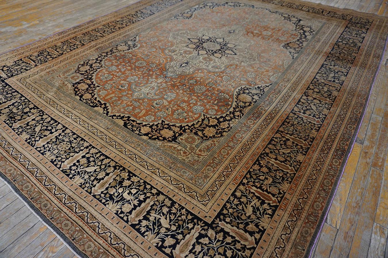 Persischer Mohtasham Kashan-Teppich aus dem 19. Jahrhundert ( 8'2'' x 11'4'' - 250 x 345) im Zustand „Relativ gut“ im Angebot in New York, NY