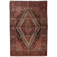 Traditional Handwoven Luxury Antique Kashan Mohtashem Multi, circa 1880 Area Rug